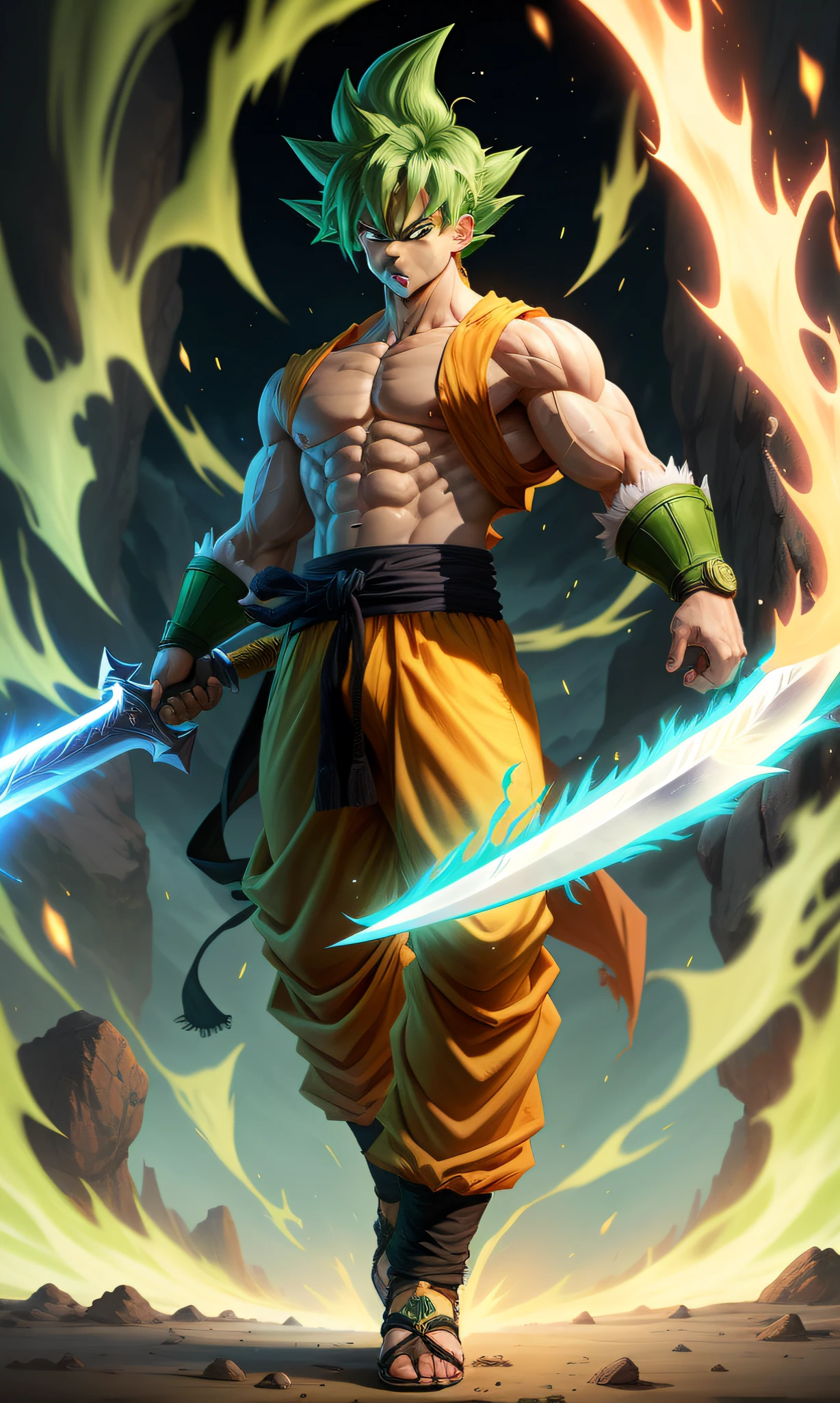 cena de filme, Retrato de Goku, Action Pose, Photorealistic epic dinner, cinemac lighting, atmosfera escura, volume illumination, Action Pose, epic scene, muitos detalhes finos, estilo de filme, fotografia, texturas naturais, luz natural, desfoque natural, fotorrealismo, cinematic render, ray tracing, alta qualidade, maximum detail, Kinematic, efeito de desfoque, long exposure, 8K, Ultra-HD, Natural Daylighting, temperamental lighting, cinemac lighting, hiper-realista, vibrante, 8k, detalhado, ultra detalhe,