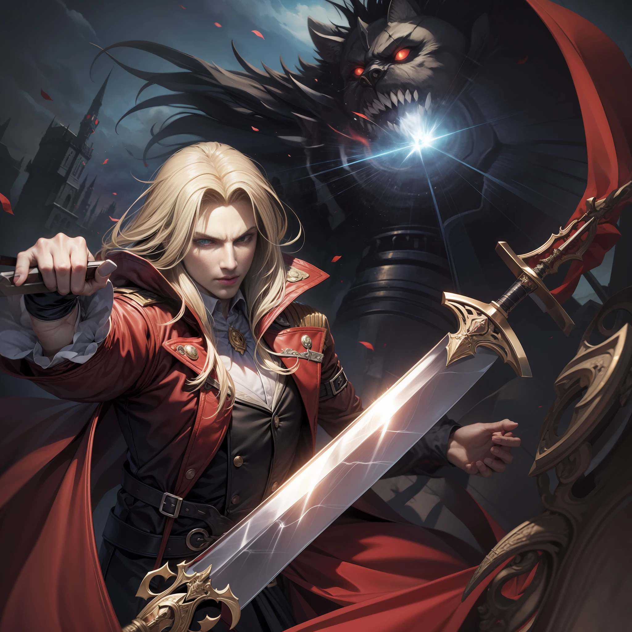 alucard castlevania, sword in hand, alucard shield