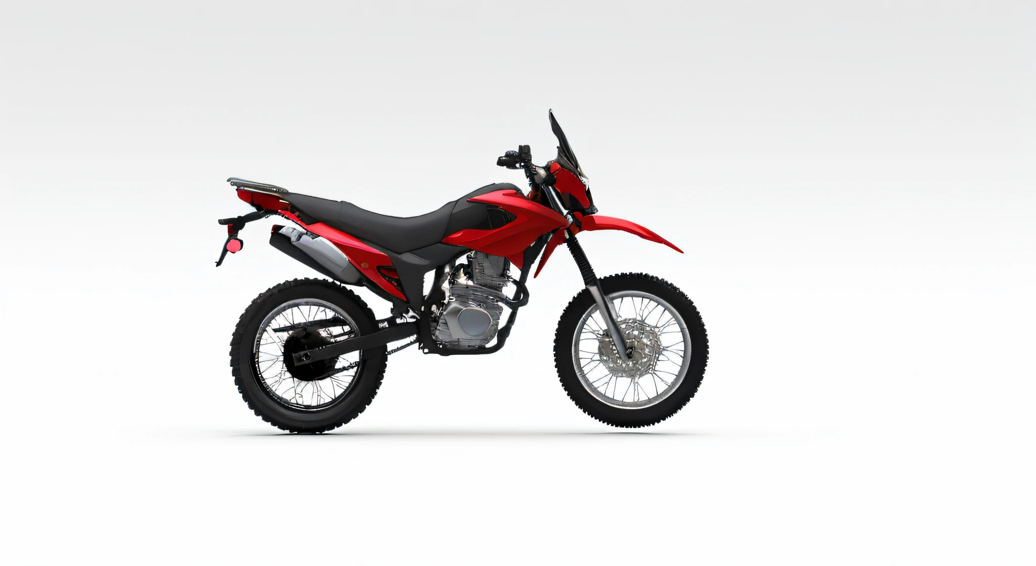 a close up of a red motorcycle parked on a white surface, motocross bike, motorbike, motorcycle, dakar motorbike, red realistic 3 d render, 3d render”, 2 d render, profile shot, 2 d cg, a digital rendering, cycle render, powerful scene, rendering of the windigo, high res render, photographic render, with 3d render, with 3 d render