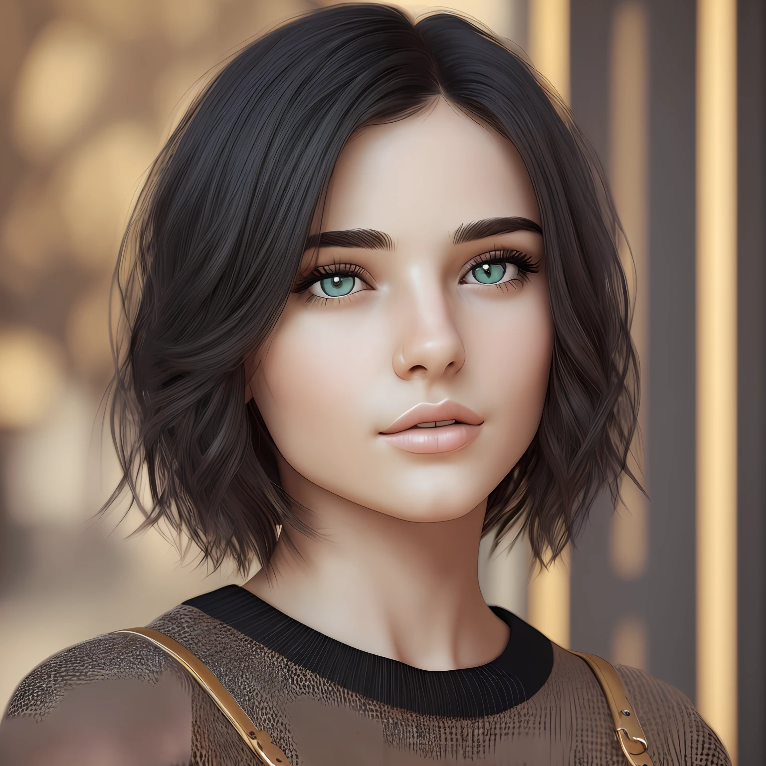 (masterpiece:1.3), (8k, photorealistic, RAW photo, best quality: 1.4), (1girl), beautiful face, (realistic face), (black hair, short hair:1.3), beautiful hairstyle, realistic eyes, beautiful detailed eyes, (realistic skin), beautiful skin, (sweater), absurdres, attractive, ultra high res, ultra realistic, highly detailed, golden ratio --auto