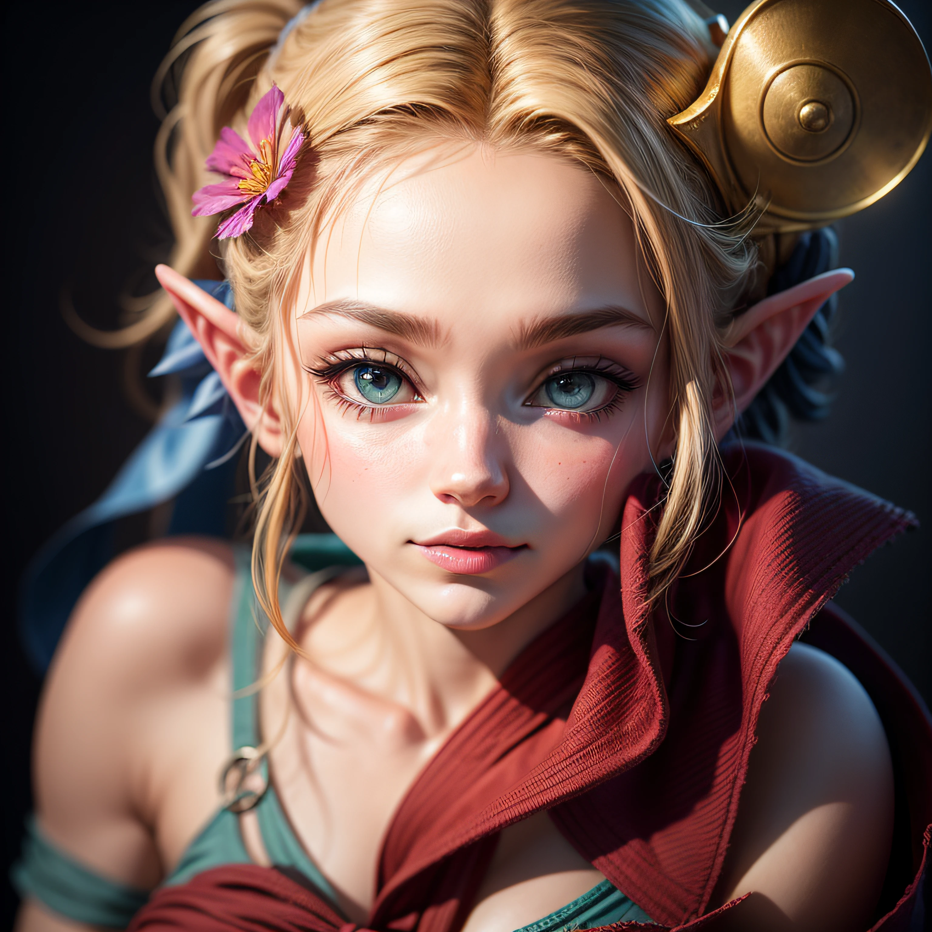 Mulher de cabelos loiros em roupa azul e bege segurando em poses de combate como em street fighter, Zelda, Retrato de Zelda, de lenda de Zelda, Link da lenda de Zelda, link do Zelda, Fotos cosplay, Cosplay ornamentado, Cosplay profissional, Cosplay, Cosplay Completo, Artgerm Moody Fotografia, Princesa Zelda, Zelda como Triforce, Hyrule, Anime Garota Cosplay, ray-traced, 3d-render, extremanente detalhado, alta qualidade, Luz e sombra realistas, cabelos loiros, eye reflection, Sorriso leve, ray tracing, ray tracing, High detail, realismo, hiper-realismo, profundidade de campo, cinematic lighting, desfoque de movimento, brilho, luz brilhante, raios de deus, ray tracing, reflection light, Afterimage, multiple views, Reflexo da lente, Bokeh, 4k, UHD, Masterpiece, anatomicamente correto, pele texturizada, Super Detalhe, alta qualidade, melhor qualidade, 8k