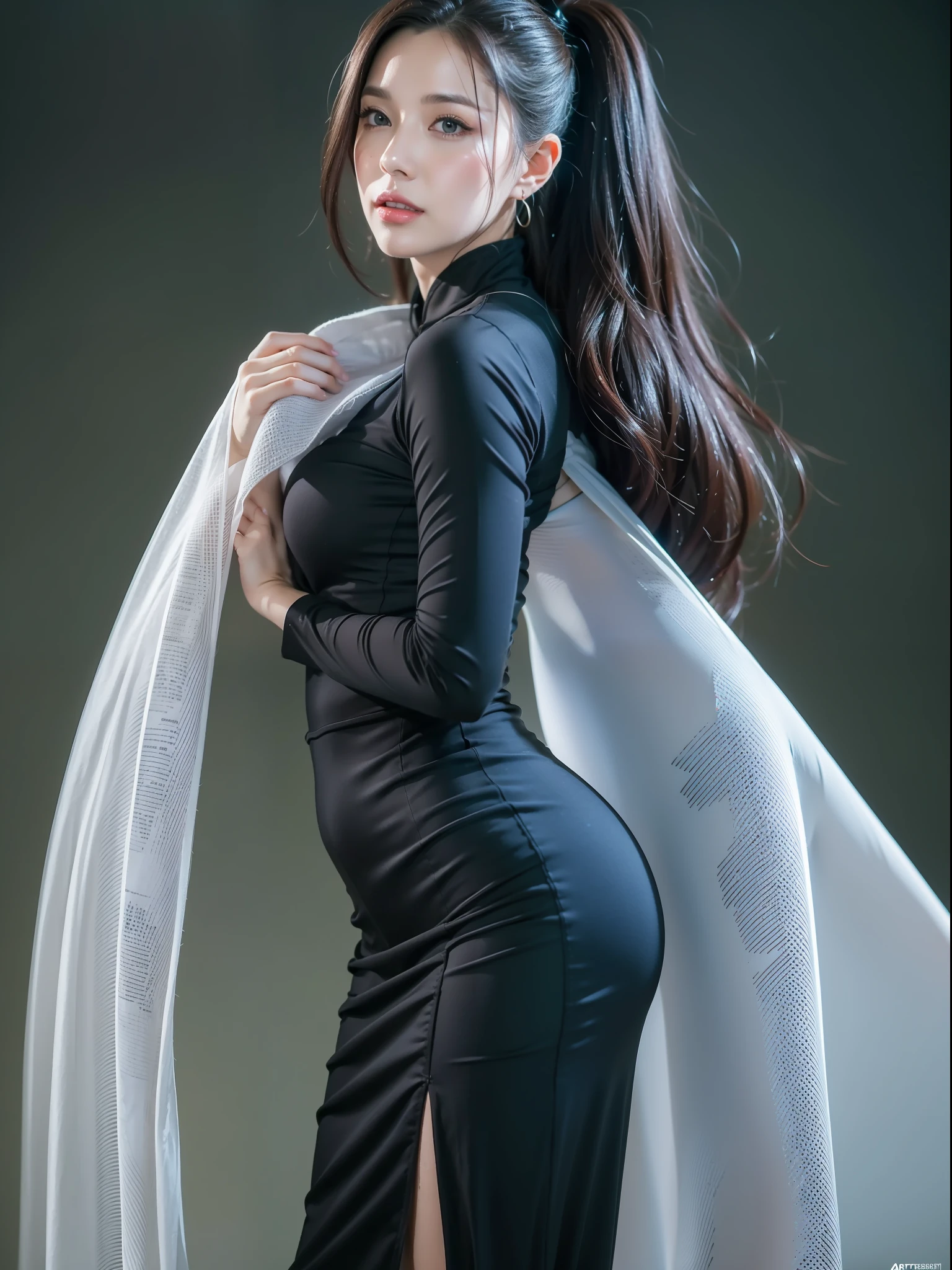 high heels, lift up skirt, 90s retro anime girl, plain background, shower, cheongsam long slit, wet clothes, see through, ponytail, detached sleeves, 1 girl, Dynamic stance, anime style, highly detailed, character sheets, artstation, concept art, smooth, sharp focus, illustrations, artwork by Artgerm, Wadim Kashin, beautiful and stunning full body, Super detailed full body, high heels showing full feet, perfectly detailed oval human face, 32k resolution Greg Rutkowski Rate concept art, Artgerm , WLOP, Alphonse Mucha Dynamic Lighting Ultra Detailed Complex Splatter Art Trends Artstation Ternary Unreal Engine 5 Volumetric Lighting VHS, manga comics ,full body, perfect anatomy