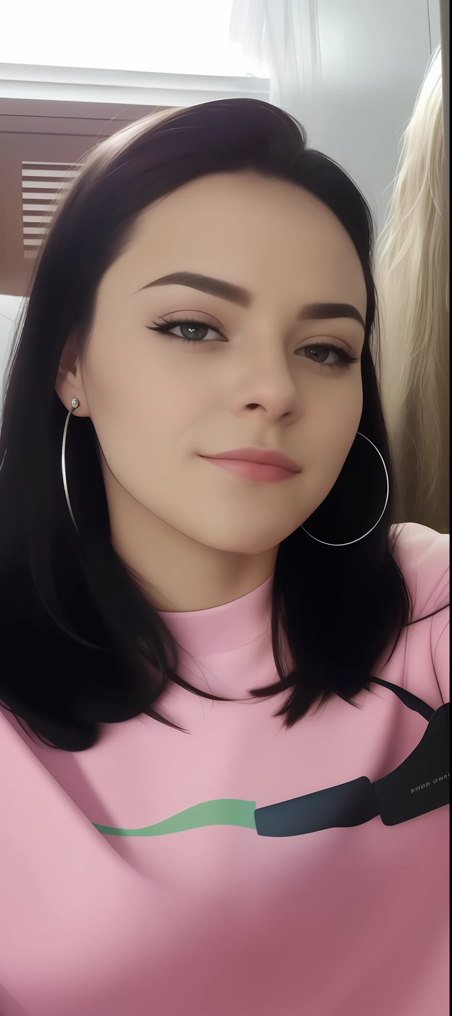 there is a woman that is taking a selfie with her cell phone, foto de perfil headshot, Directed by: Nandor Soldier, Alanis Guillen, imagem frontal, imagem de perfil, imagem de qualidade muito baixa, Parece Fabiula Nascimento, Malika Favre, em torno de 1 9 anos, 1614572159