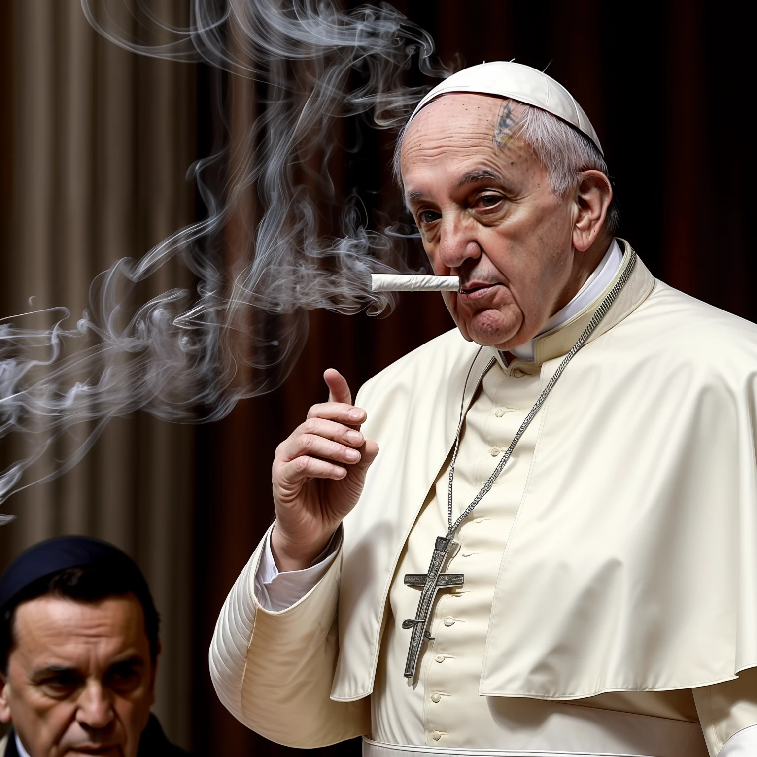 Pope Francis, smoking, this is cinema