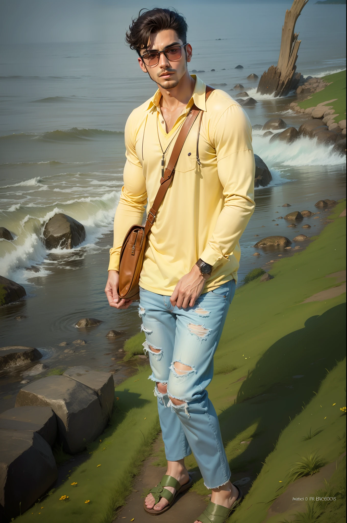 Change background handsome boy realistic face