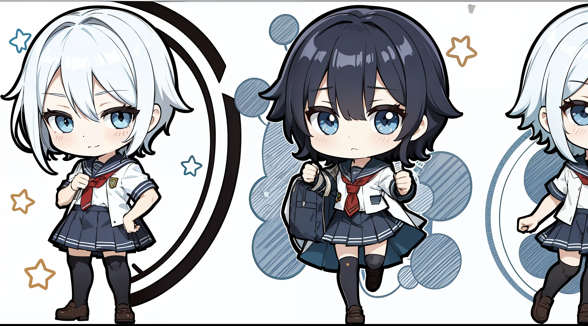 a character boy (man), chibi, school uniform outfit