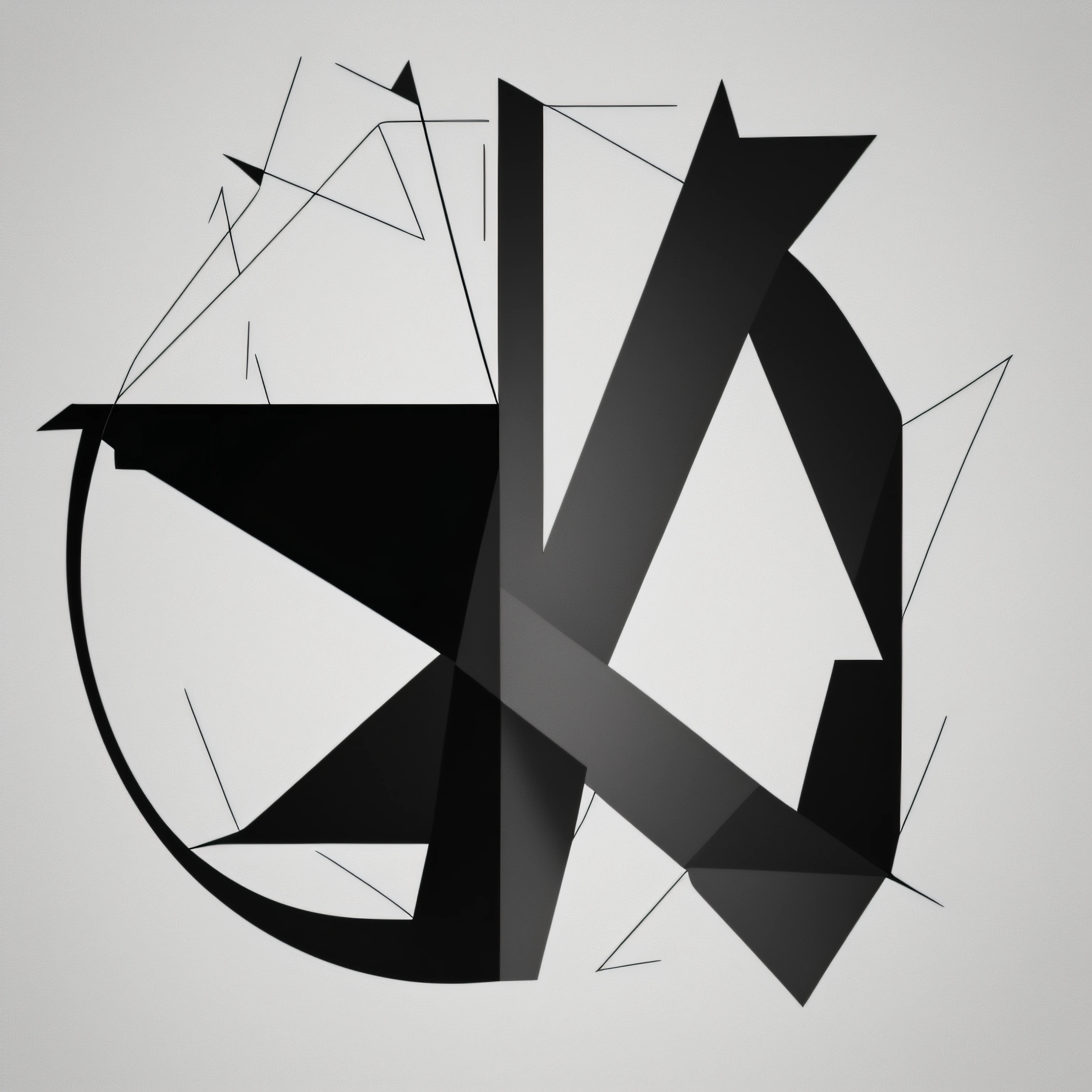 You find yourself in front of a minimalist image that is composed mostly of lines, geometric shapes and patches of black, branco e cinza. Vision is dominated by risks and fragments of forms, creating a sense of incompleteness and imperfection. The geometric figures are simple and angular, with precise right angles that contribute to the minimalist atmosphere of the image. The use of monochromatic tones and the absence of additional colors reinforce the simplicity and lack of excesses present in the composition. Em resumo, This minimalist image is an intriguing representation of basic geometric shapes and lines, with a touch of imperfection and rusticity. --auto