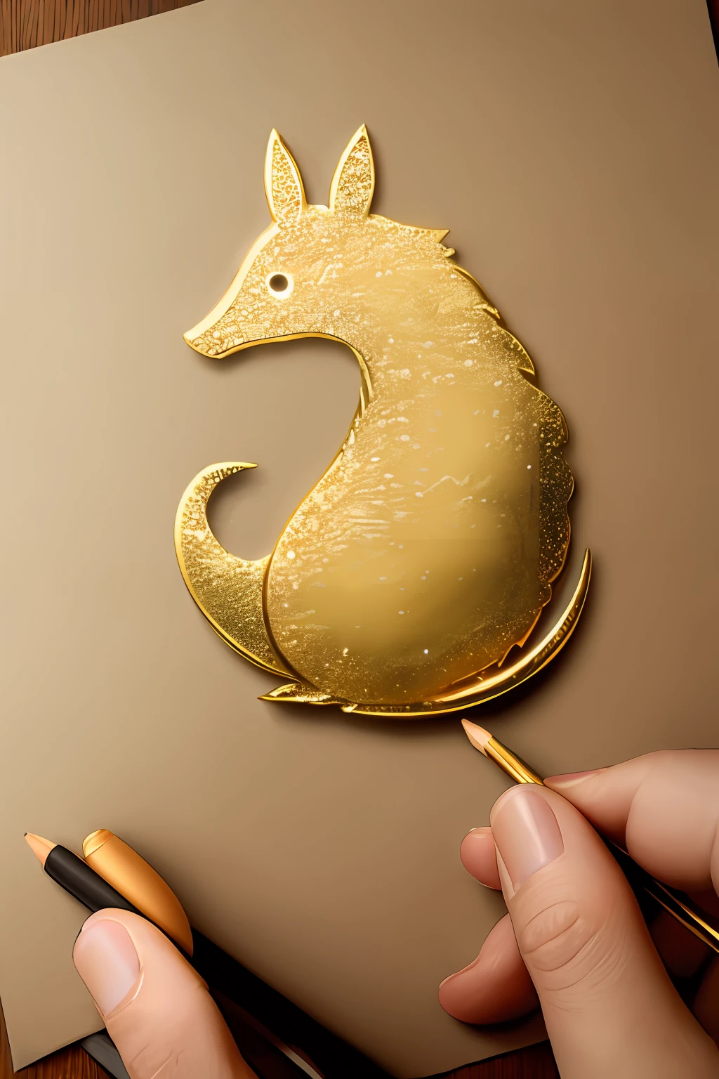 Draw a small gold