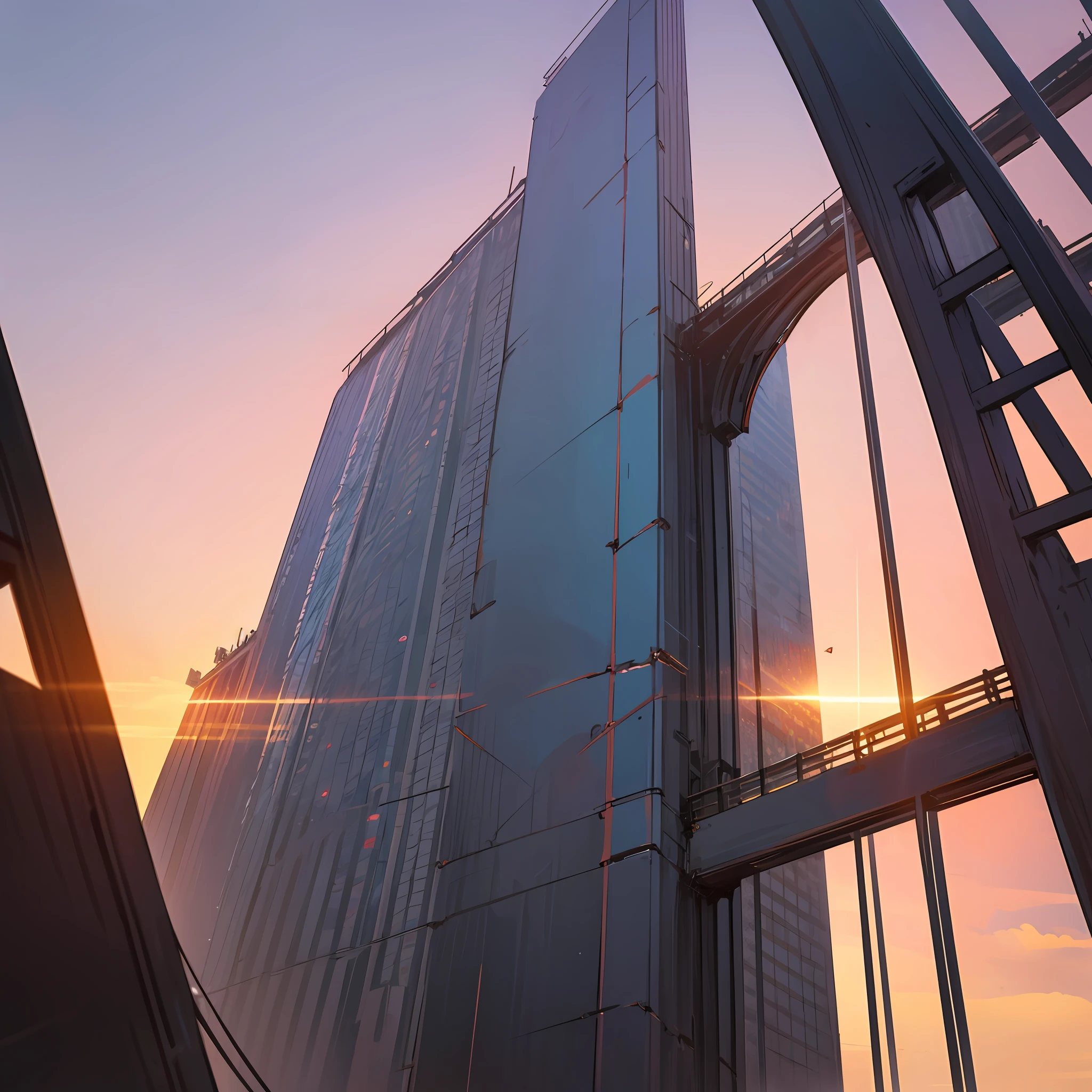 steel-structures-and-skyscrapers-with-illuminated-windows-touching-the-sunset-night-sky-close-up --auto