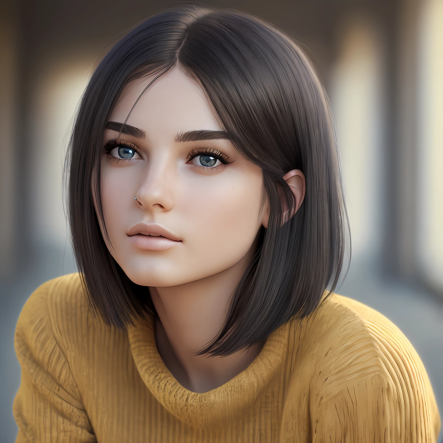 (masterpiece:1.3), (8k, photorealistic, RAW photo, best quality: 1.4), (1girl), beautiful face, (realistic face), (black hair, short hair:1.3), beautiful hairstyle, realistic eyes, beautiful detailed eyes, (realistic skin), beautiful skin, (sweater), absurdres, attractive, ultra high res, ultra realistic, highly detailed, golden ratio --auto