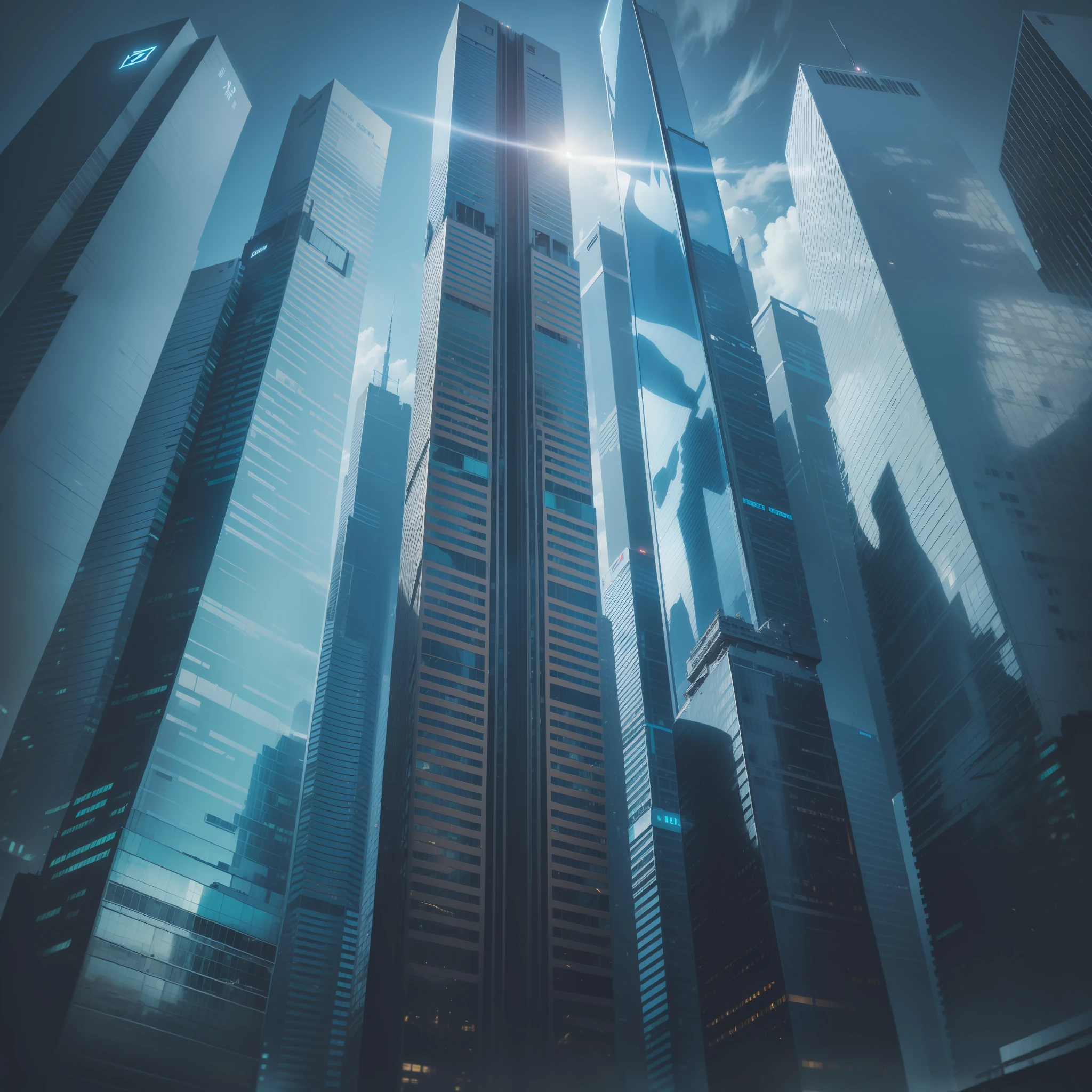 cyber punk A futuristic world Skyscrapers SF Utopia beste Quality A masterpie