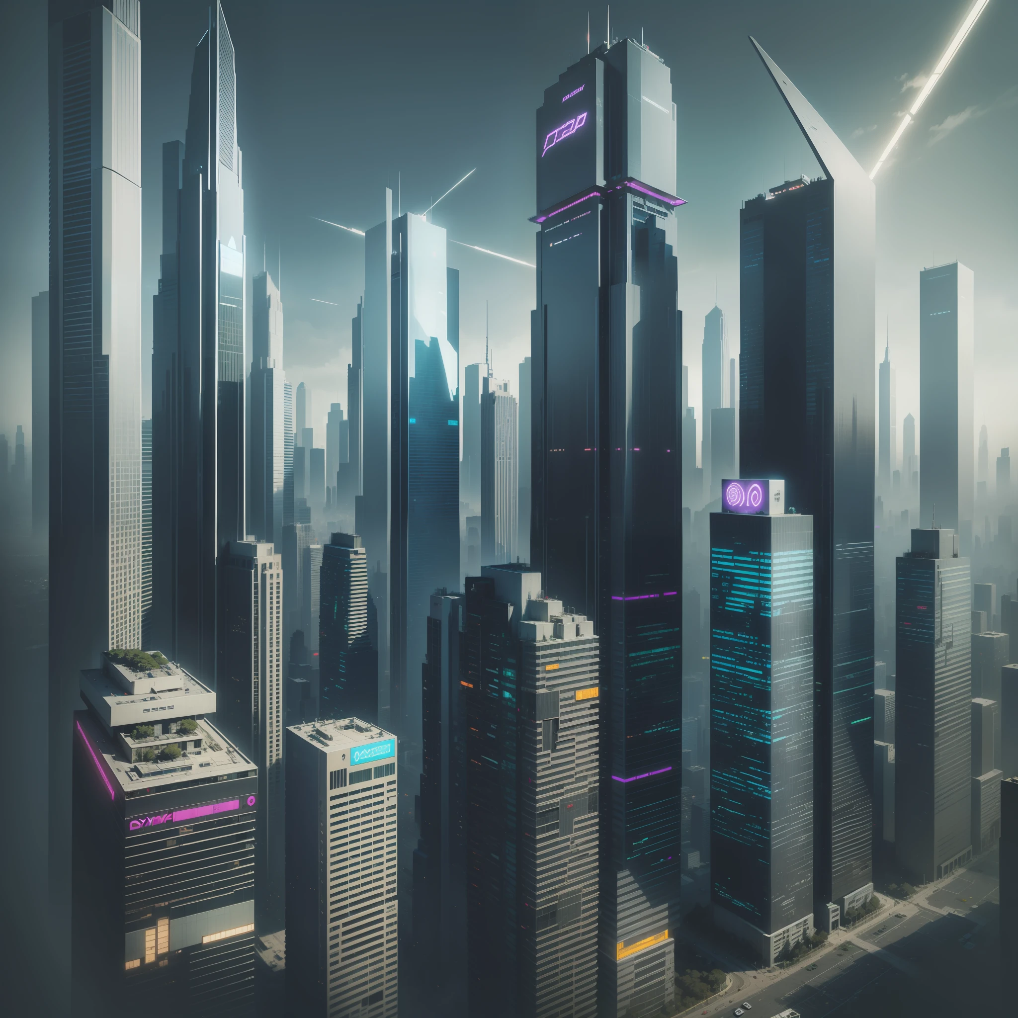cyber punk A futuristic world Skyscrapers SF Utopia beste Quality A masterpie