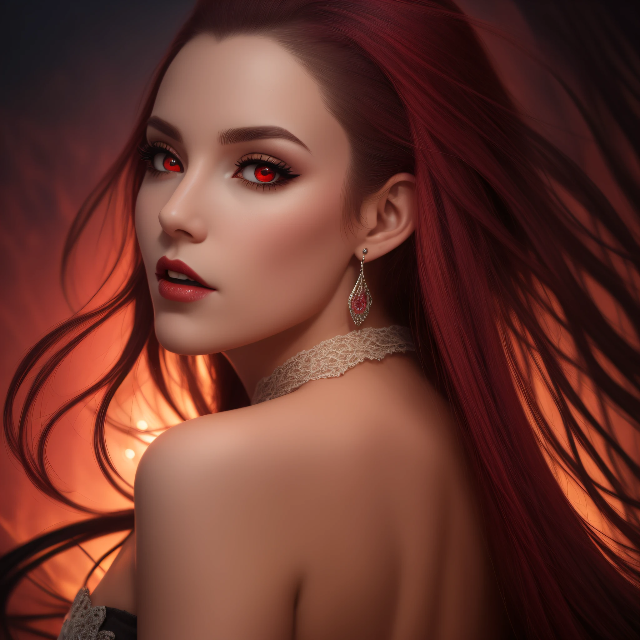 Fine, (Best Illustration), 8k Resolution, Intricate Details, Best Quality, Realistic, Ultra Detailed, Best Lighting, Best Shadows, Ultra HD, MyNataLee Woman, Necromancer, Night: 1.5, Magic, Dark Style: 1.5, Vampire: 1.5, Bat Wings, (Bright Red Eyes: 1.6), Masterpiece, high_res, Beautiful Face, Tyndall Effect, Photorealistic, (Highly Detailed Skin: 1.2), 8k uhd, DSLR, High Quality, Photography, High Resolution,  4k, 8k, Bokeh, medium breasts, absurd, contorted ponytail, best ratio four fingers and a thumb,