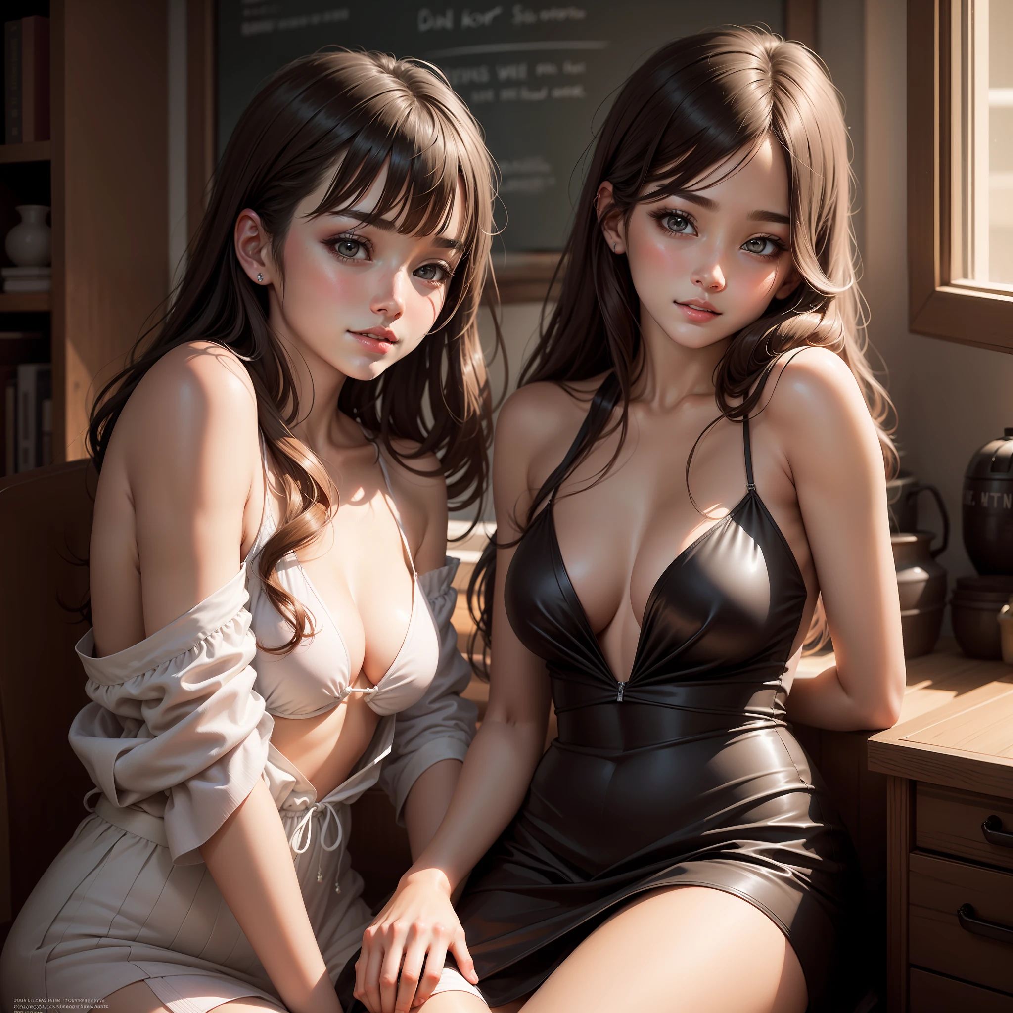 [digital realistic illustration ][oil paint][highly resolution ][art ][photo book][ full head body snap][excellent details ][moe][ pure daughter][lesbian ][ magazine model ][KPOP idle ][JPOP idle ][high school girl ][little nose][ thin eyebrows ][slanted eye ][smiling ][permanent long hair][ pornstar] [virgin][topless dress][ bikini ][nymph][fantasy]