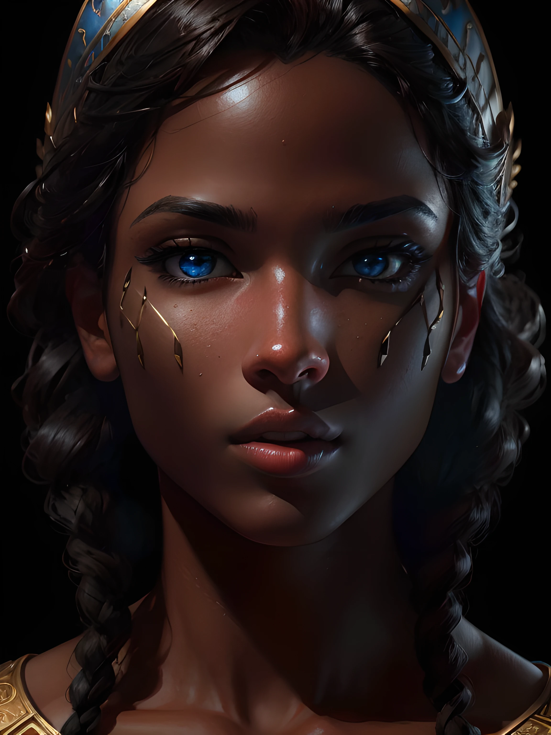 (masterpiece:1.1), (best quality:1.1), (anatomically correct:1.1), (perfect arms:1.1), ((detailed face:1.3)), (detailed Nubian skin), (perfect eyes), (perfect nose), (realistic), octane render, sharp focus,(8k), (4k), (Masterpiece), (Best Quality), ((huge lips:1.3)), detailed background, art by artgerm and greg rutkowski, cinematic lighting, 8k