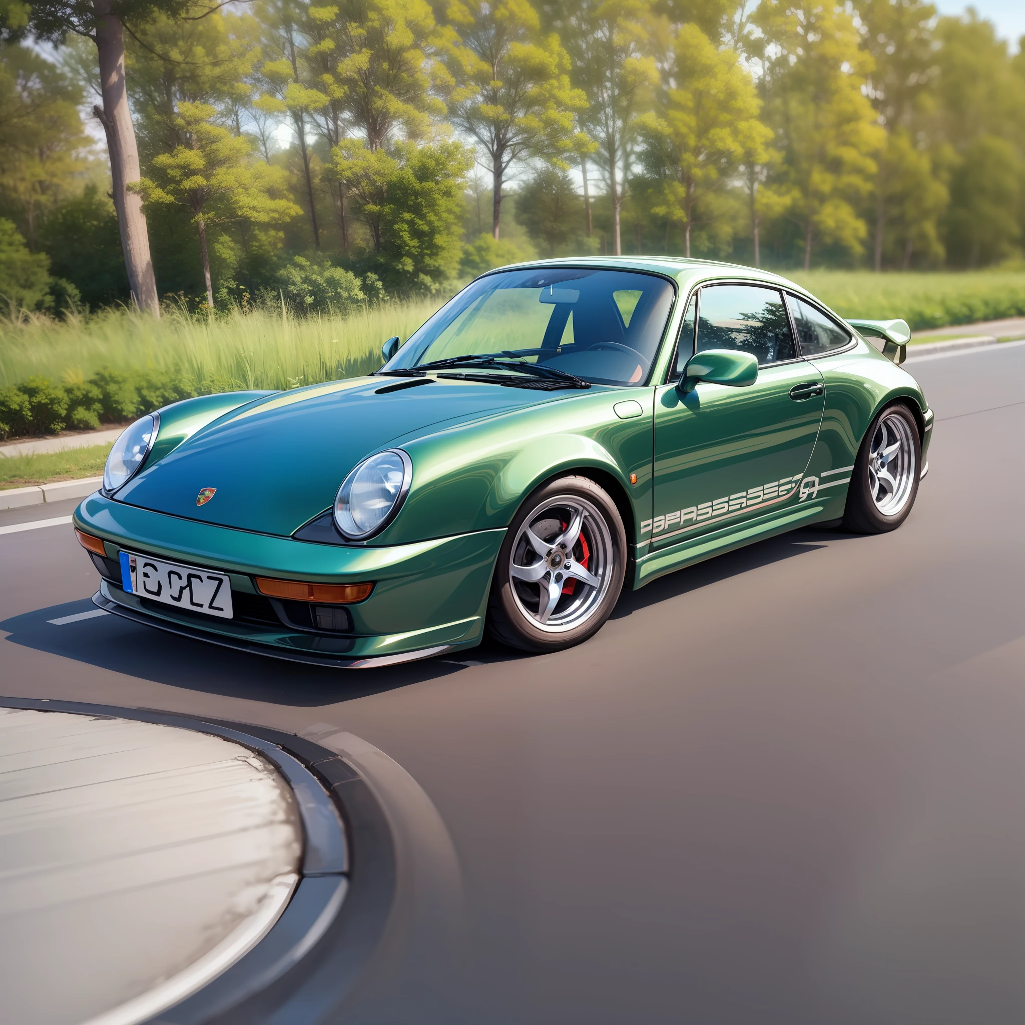 Porsche 964，green body，refit