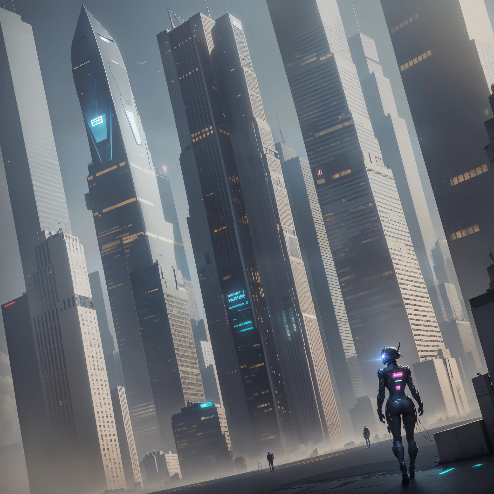 cyber punk A futuristic world Skyscrapers SF Utopia beste Quality masterspiece night