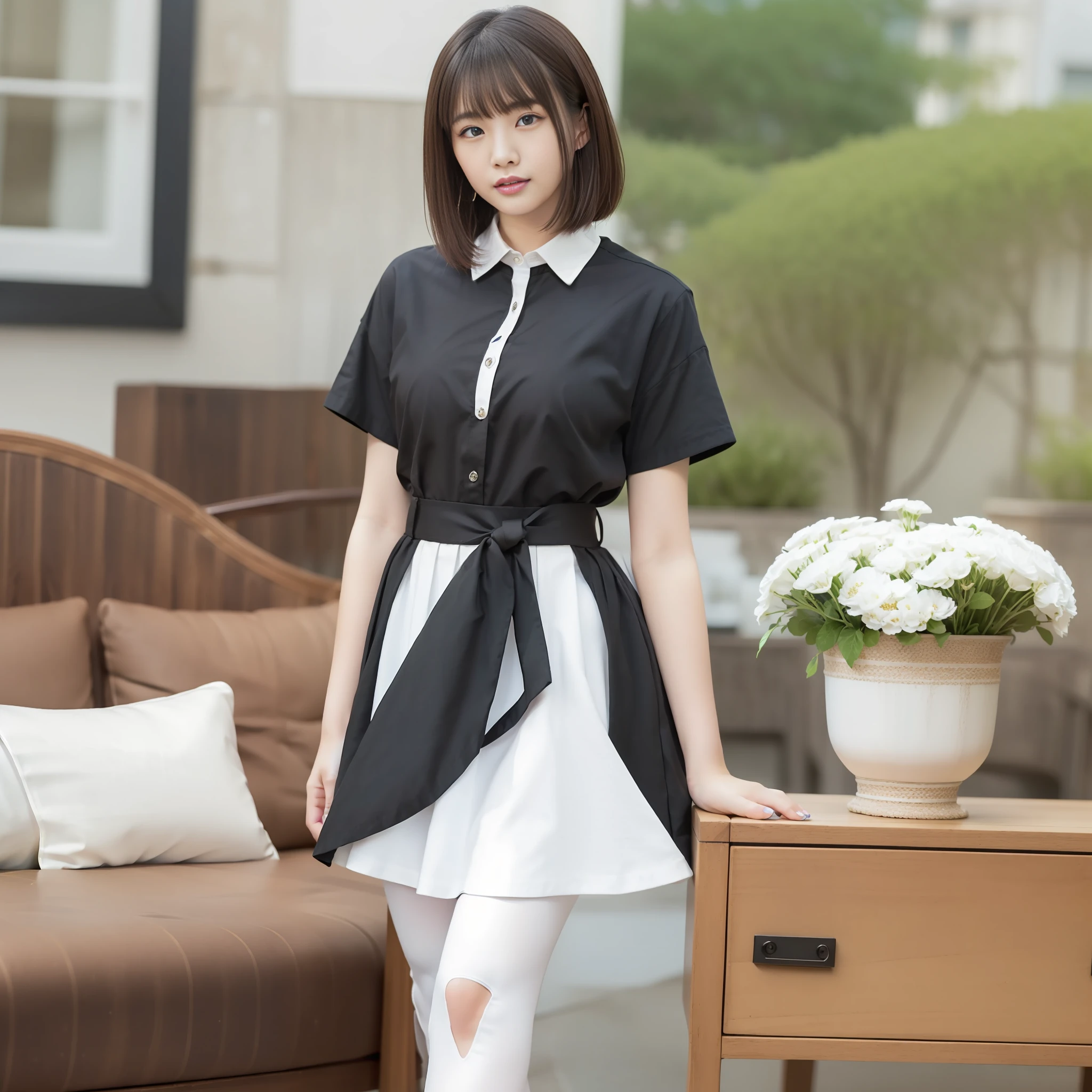 ((beste Quality、8K、masterspiece:1.3))、focus:1.2、Perfect Body Beauty:1.4、The buttocks:1.2、(Layered Haircut:1.2))、(Dark Street:1.3)、Highly detailed facial and skin texture、full full body、Narrow-eyed、Double eyelidd、Whitened skin、(with round face:1.5)、(white shirts、Black hip skirt:1.6)、Double eyelidd、Brown hair、Bob Hair、Sareme、slim、full full body、Detailed fingertips、One lady、独奏、Dressing、beauty legs、Dressing