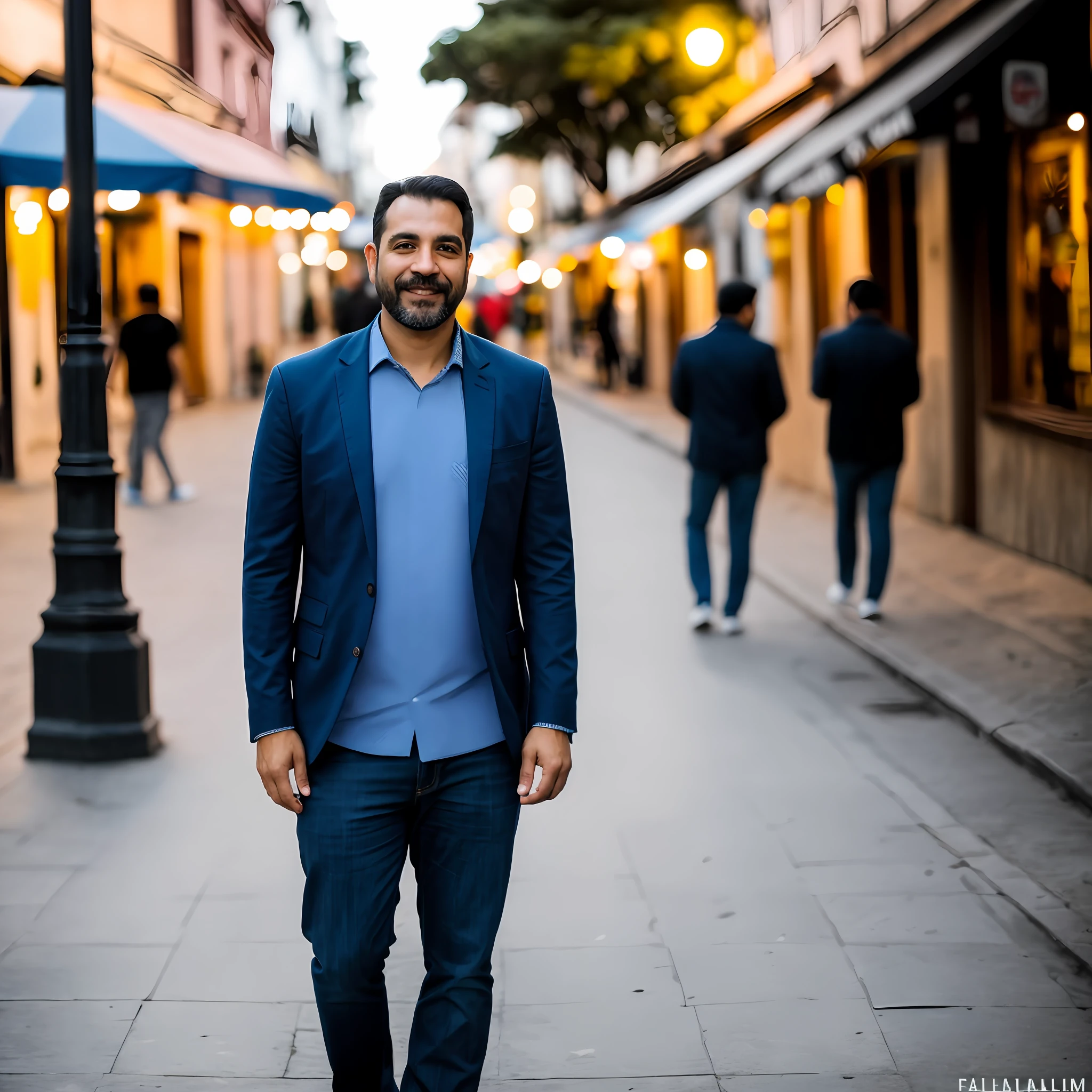 Foto RAW, um retrato de um homem caucasiano de 25 s em roupas casuais, noite, rua da cidade, (pele altamente detalhada: 1.2), 8k uhd, dslr, Soft illumination, alta qualidade, movie grain, Fujifilm XT3