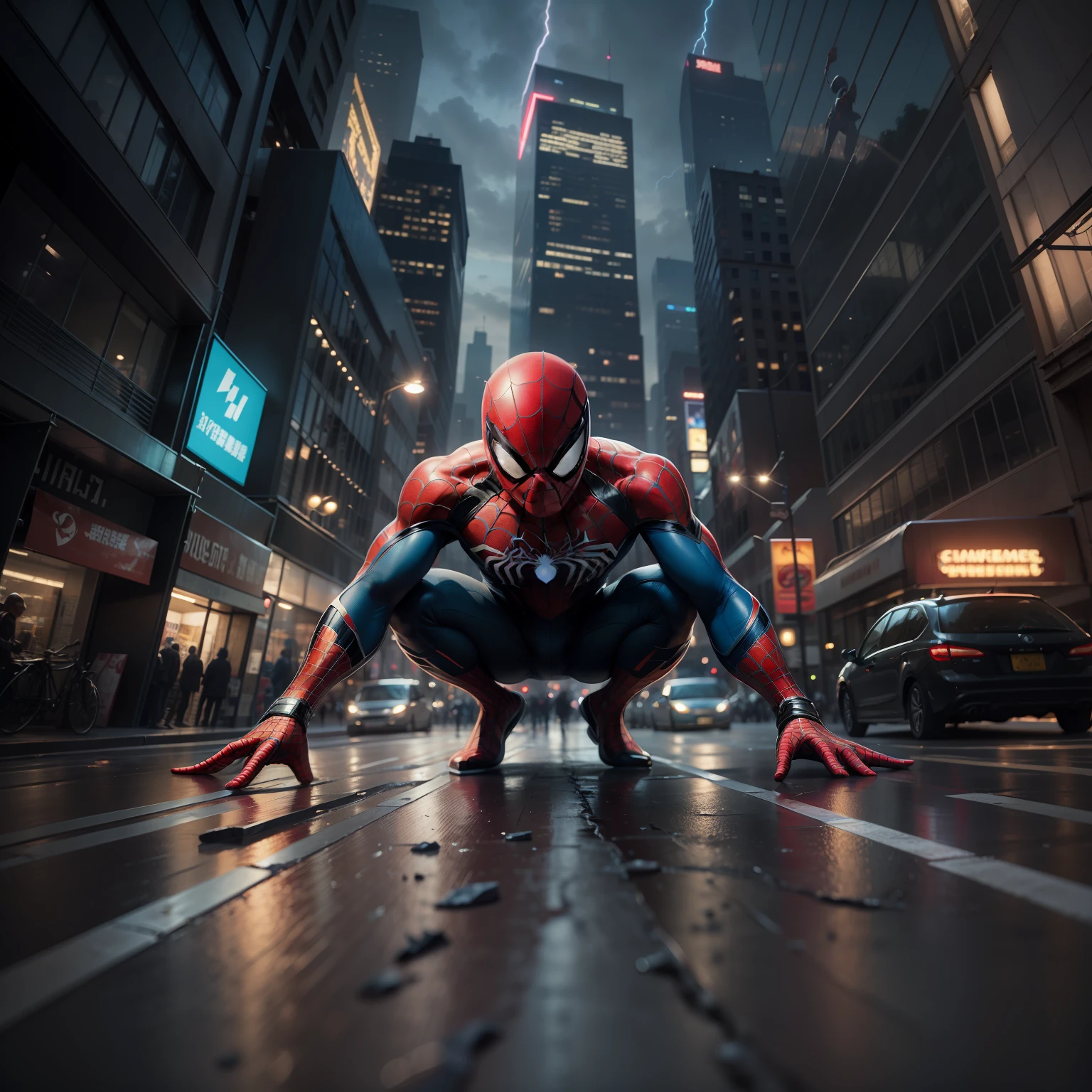 ys,I'm ready to generate photo tips。Here are the photo tips you requested:
1. (Ultra HDR,filigree:1.2),Spider-Man all over,a close up shot,New York street view background,Unique night light,Surrealist photography style,Unique capture motion,Large aperture lens,Realism and high color saturation,Spider web details are clearly visible,Capture the crowds on the streets as much as possible、Vehicles and construction。
2. (s whole body:1.2),Spider-Man in the background of the minaret,Majestic and tall building,The contrast between lightning and bold light,Detailed textures,Realism in the air,Add drama and adventure to the picture,Full of energy and movement。
3. (real shot:1.2),morning sunrise,Against the background of the city skyline,Spider-Man crouches on the edge of a tall building,Staring at the street,Unique light and shadows show off his muscles,Detailed costumes and facial expressions,Magnificent and majestic views,Make the picture full of narrative,Give the audience a sense of grandeur。
4. (Ultra HDR,a poster for a:1.2),Detailed Spider-Man image,Stunning views of New York City in the background,Skyscrapers rushing into the sky,City lights flash in the picture at night,Colorful rainbow ornaments add vitality and beauty to the picture,Capture Spider-Man's strength and tenacity through close-ups and wide-angle shots。
5. (photorealestic:1.2),Spider-Man on the roof at night,standing alone,The blue light illuminated his figure,Full of mystery。City street with design in the background,Detailed textures,Sharp focus,Fine garment details,Capture Spider-Man's expressions and emotions as much as possible。
Please note,The above tips are for reference only。You can adjust the details and description to your liking。Hope these tips help you!