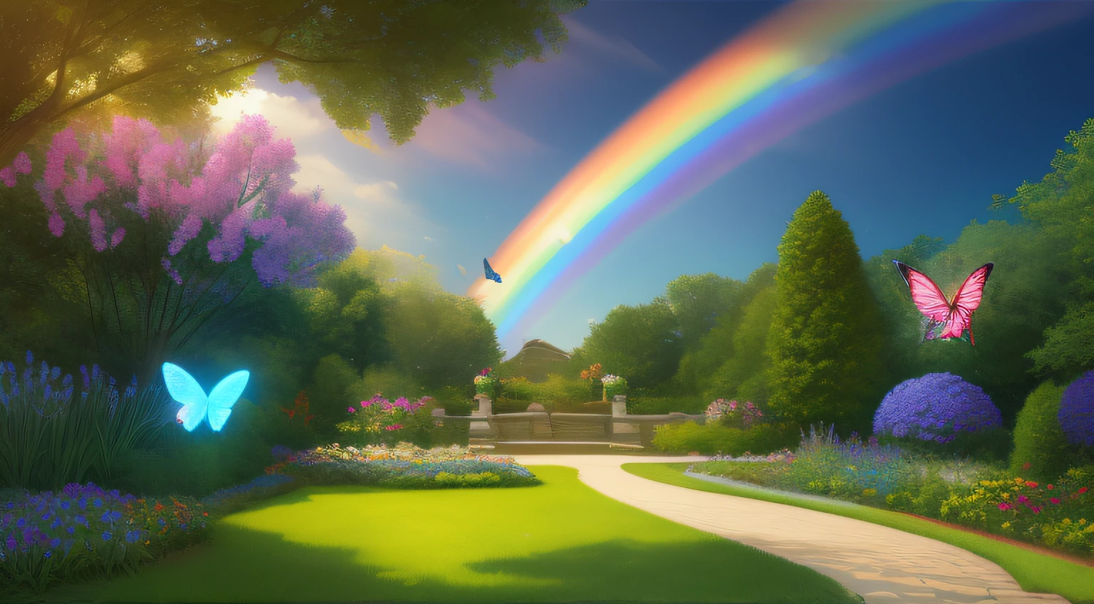 Picture a magical garden where the flowers glow in the dark and the butterflies have rainbow wings