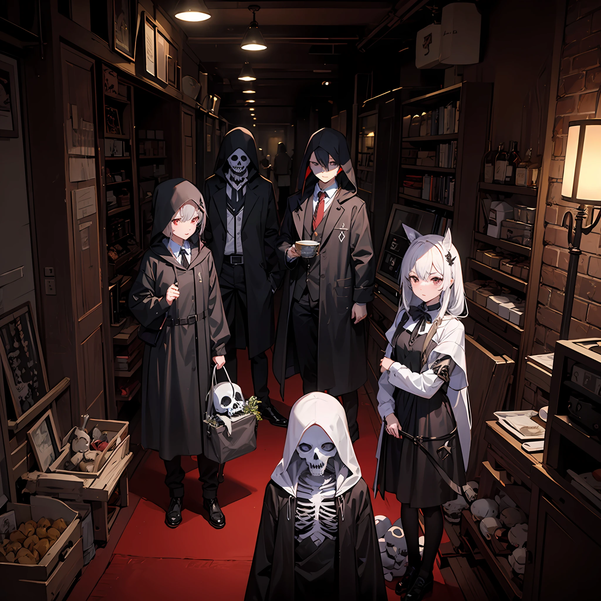 Grim Reaper、sickle、cart 、skeleton、Noir、