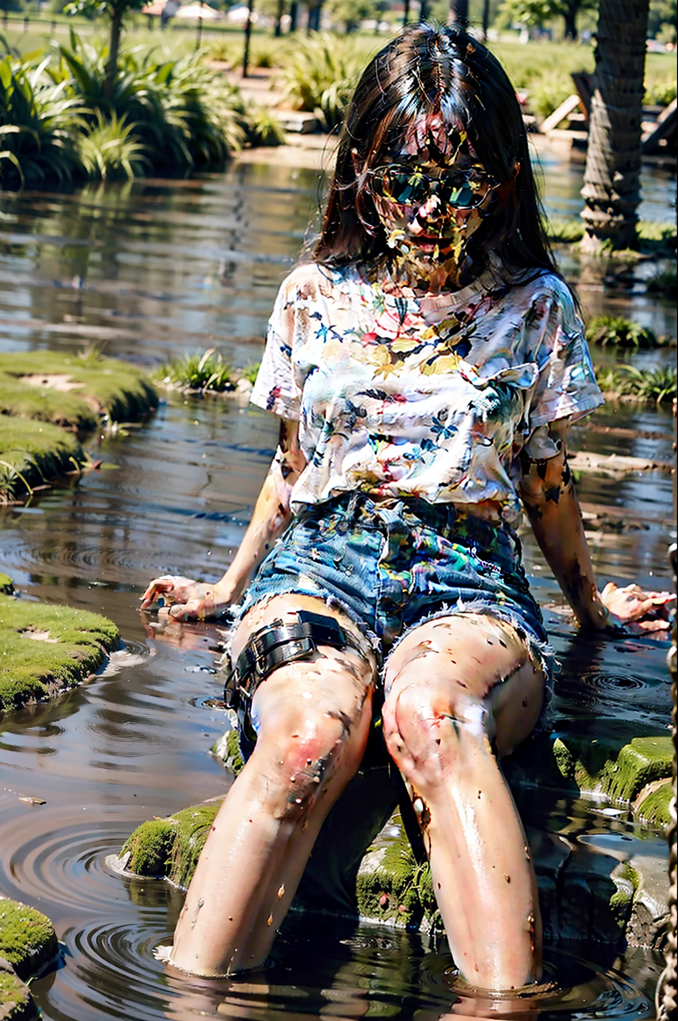 The girl obediently took off her shorts and lay down

topmost，M-shaped legs apart，Reveal your already muddy