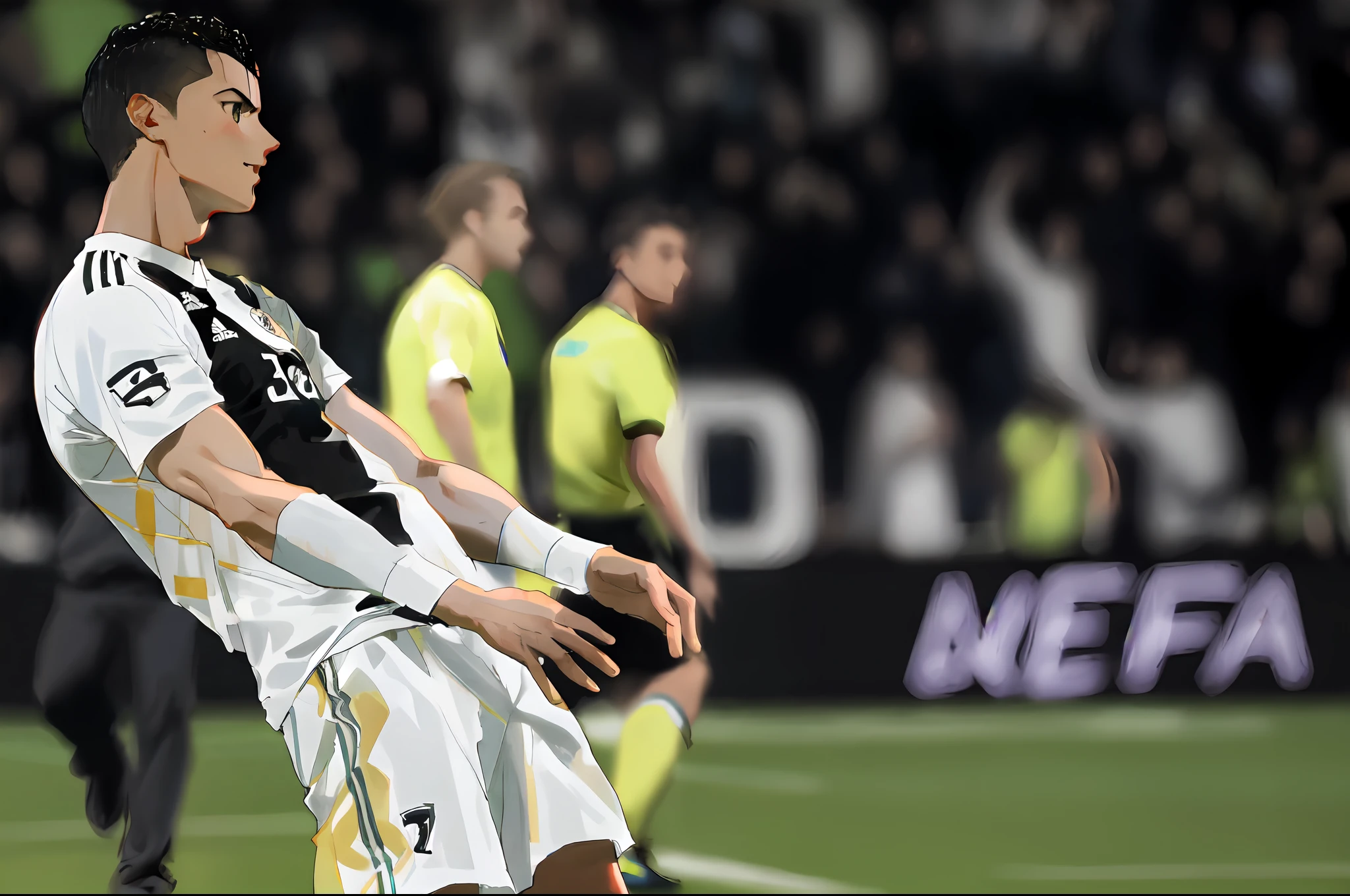 araffed soccer player celebrating a goal in a stadium, cristiano ronaldo, highlight, soccer player cristiano ronaldo, portrait of cristiano ronaldo, cinematic still, sport