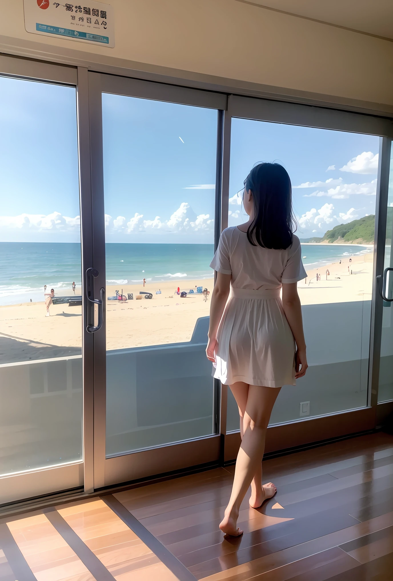 The model comes from the cloud stop in the Honkai Star Dome Railway,Take a barefoot walk on the beach by the sea in the evening