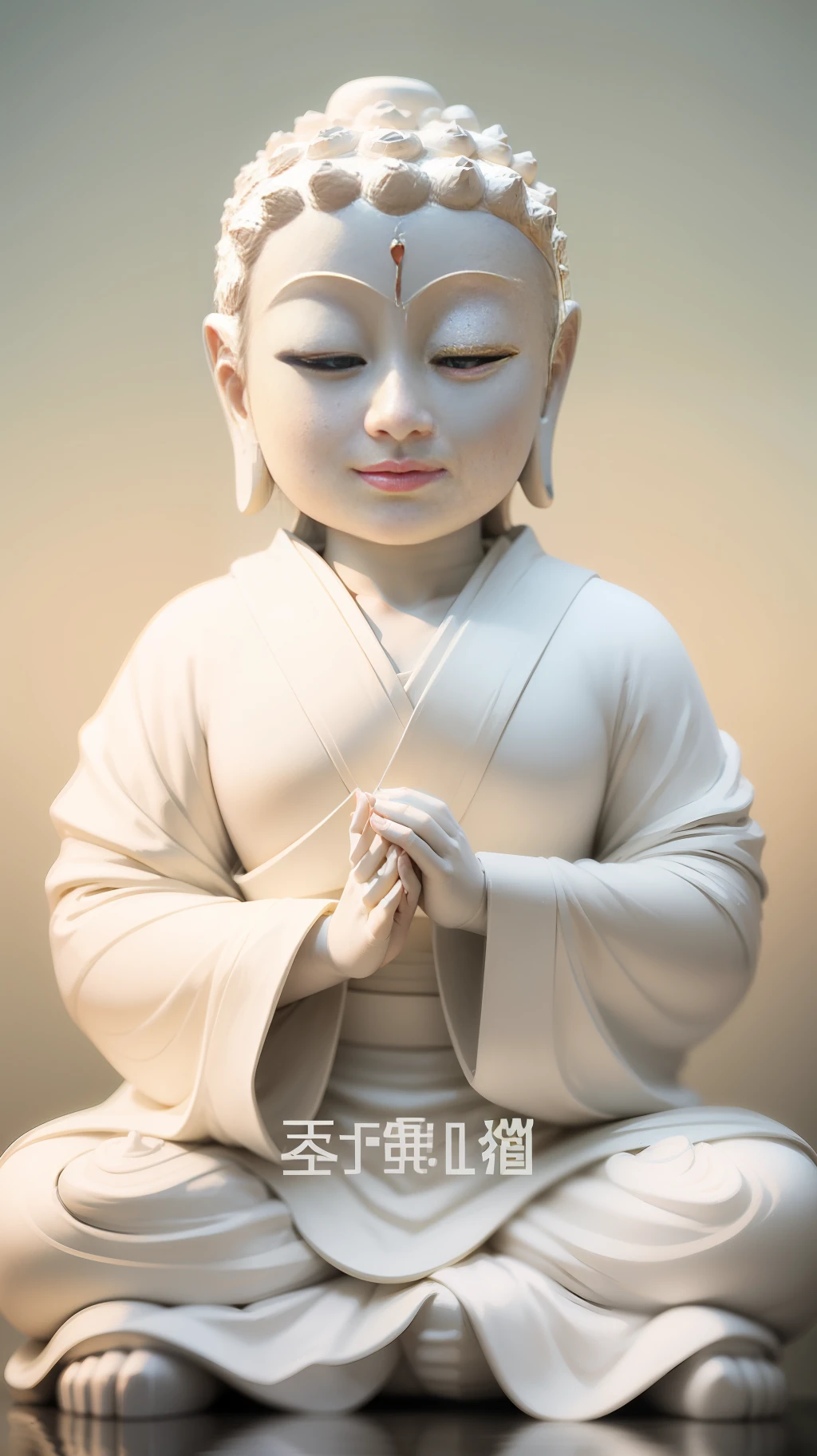 Buddha's illuminated background,Delicate and cute facial features