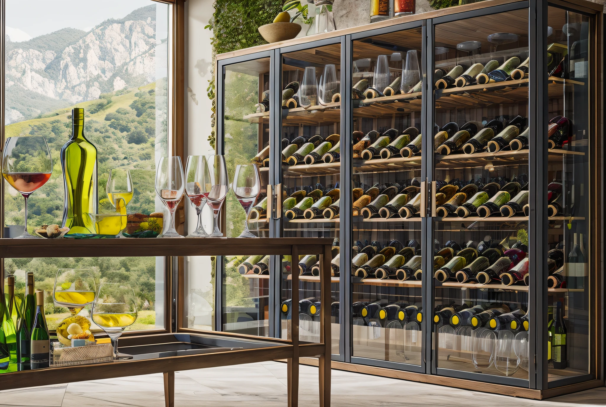 Glass wine rack,high definition pictures,Villas,a modern style of the present
