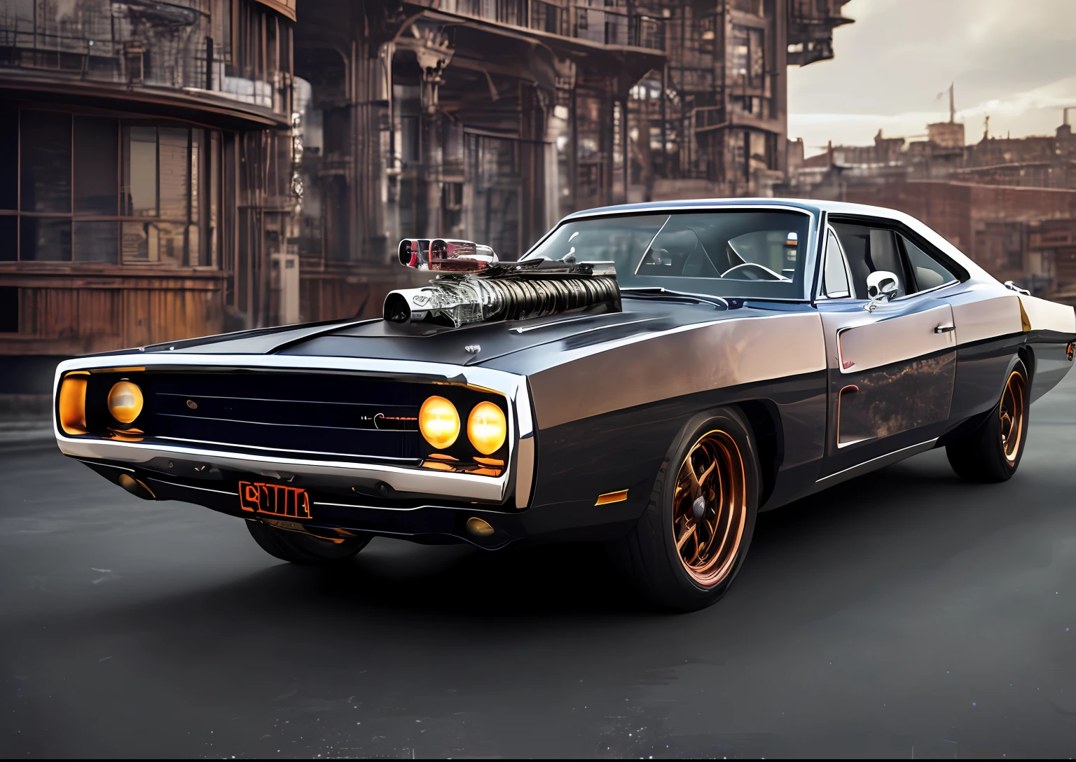 (masterpiece, best quality:1.2), ultra-detailed, Edob70Charger, (realistic:1.5), Best quality, masterpiece, ultra high res, (photorealistic:1.4), absurdres, (a best long shot photo of a mechanical car), (koh_amberheard:0.8) ,fantasy scifi creature, hyper realistic, steampunk, intricate design, insanely detailed, fine details, SteamPunkAI,