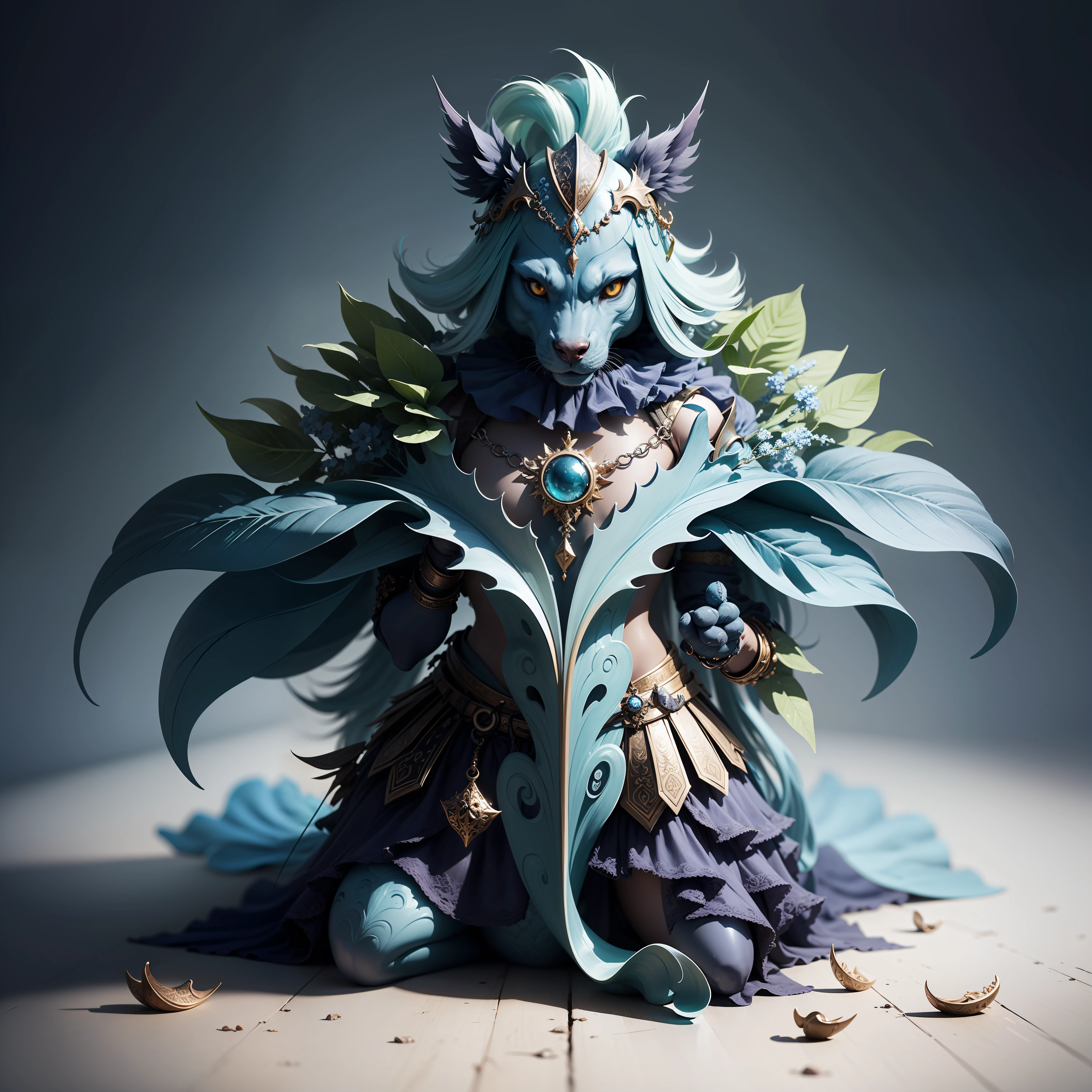 Design a mythical creature that has never been seen before. Your artwork should showcase the unique features and characteristics of this creature, with a color palette and texture that bring it to life.