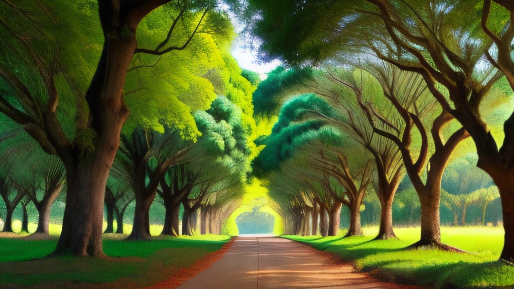 paisagem aberta cheio de arvores