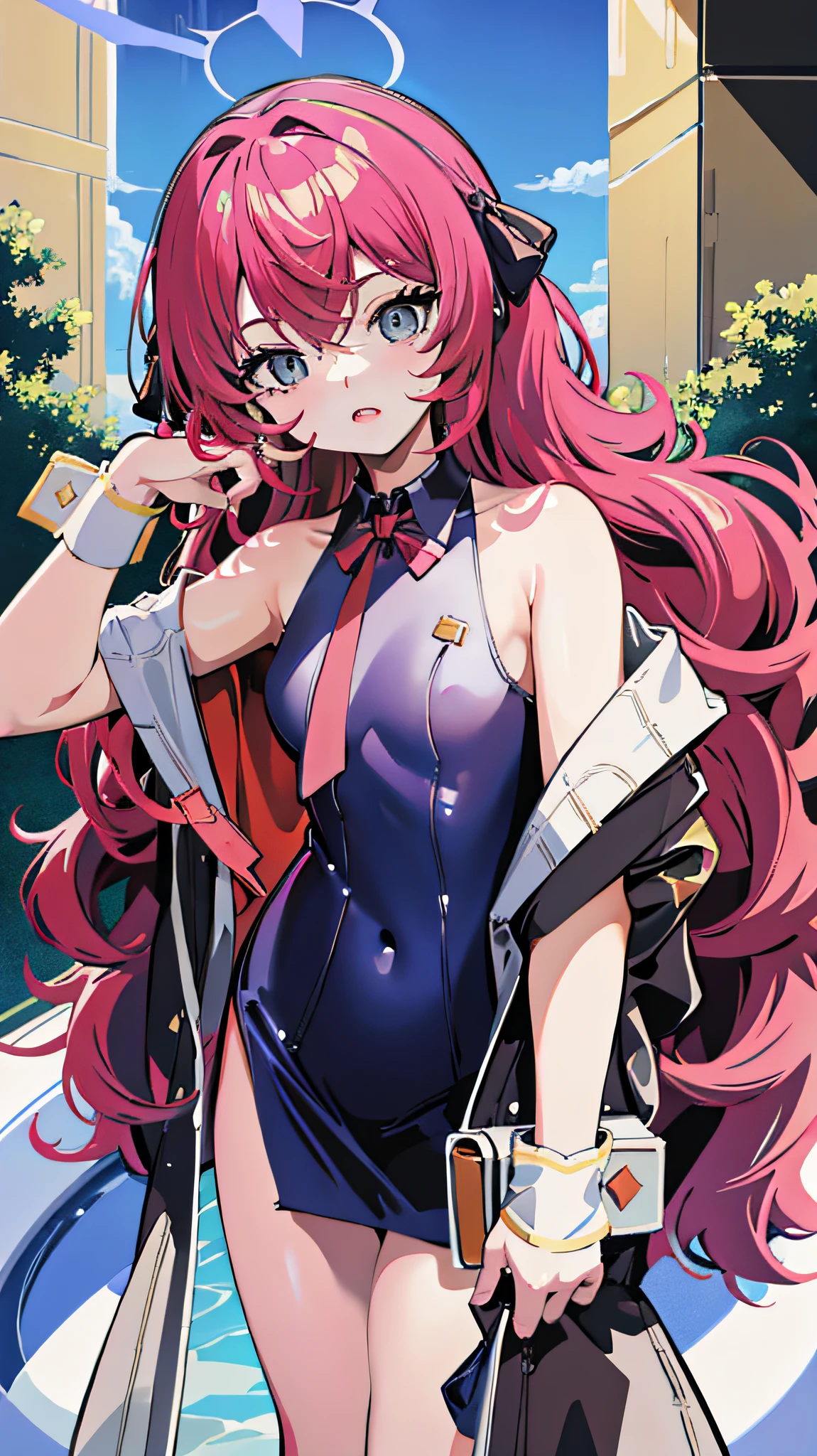 Sailor pinky, (obra maestra, mejor calidad), 1lady, solo, obra maestra, artstation, dynamic, encantador, magica, motor irreal, fantastically beautiful, llustration, dramatic lighting, fondo rave, neon glow, maximalista