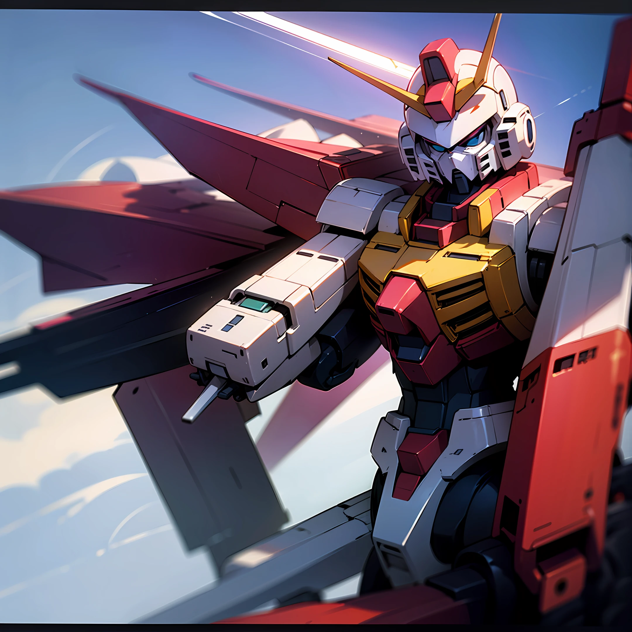 office,Mobile Suit Gundam,Stand with a sword,No one,scan