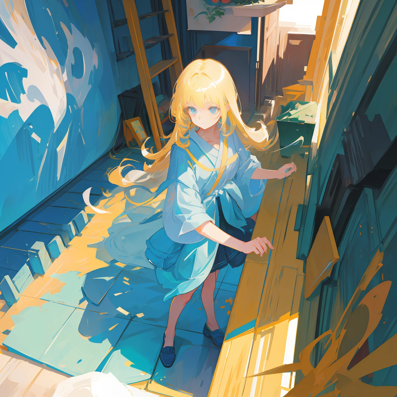 Super score Best quality，杰作，high resolusion，a close up of a painting of a woman with long blonde hair, style of james jean, author：James Jean, author：James Jean, in style james jean, author：Kentaro Miura, james jean art, james jean marc, james jean soft light 4k, james jean soft light 4 k, a beautiful artwork illustration, James Jean!, james jean and wlop