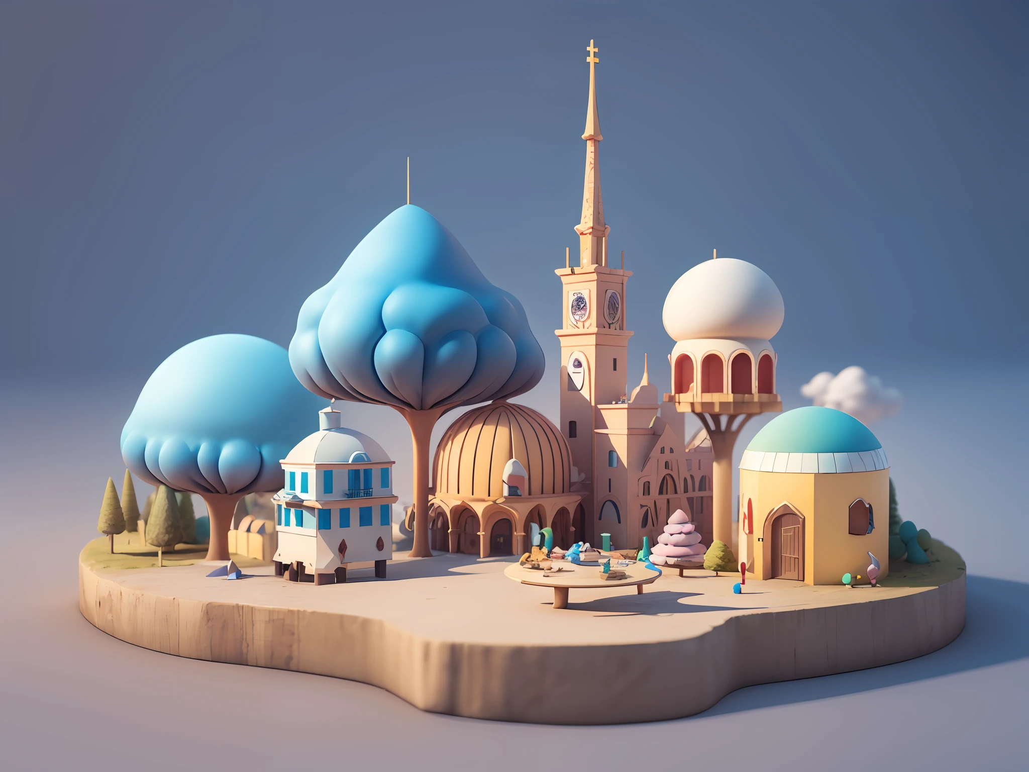 (cute world of candy, full size 3d candyland), highly detailed, super cute, superb lighting, volumetrics, by Jon Klassen, Ghibli Studio style, Tilt - shift, 80mm lens, unreal engine, Large aperture, 3d, blender, masterpiece, super detail, best quality, --v6