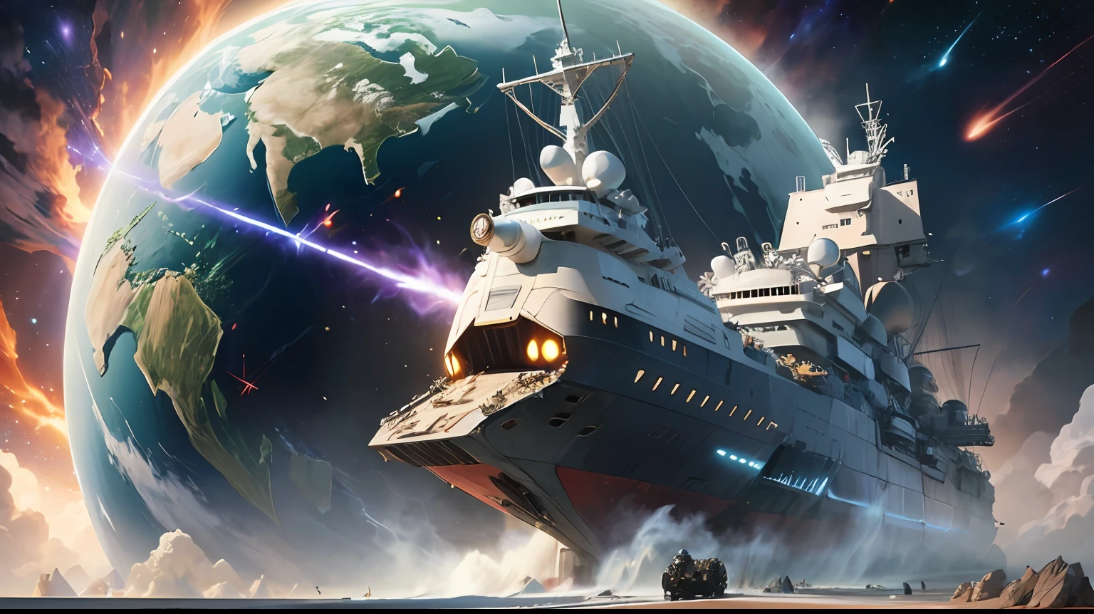 Giant Battleship,Super Giant Mechanic Huge weapons Real Images Cool design --auto
