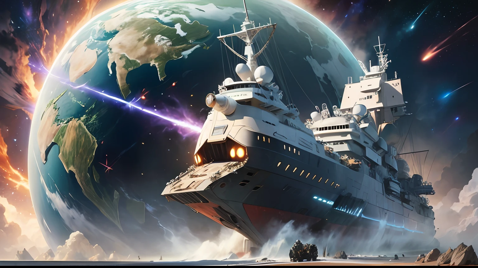 Giant Battleship,Super Giant Mechanic Huge weapons Real Images Cool design --auto