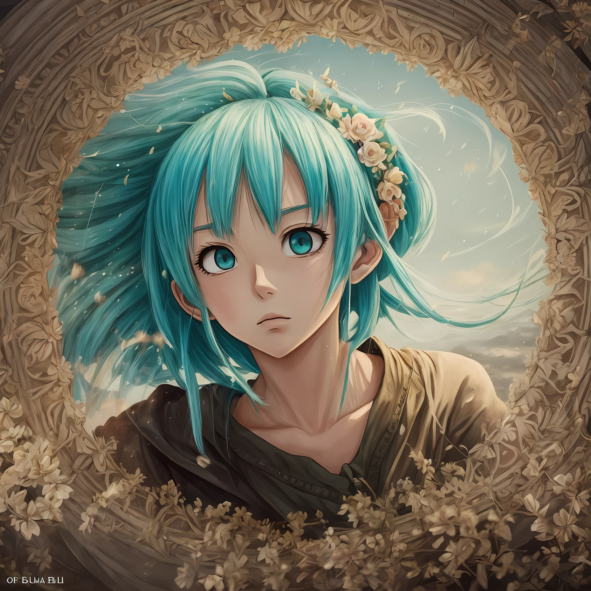 Bulma no estilo das artes de Ghibli, obra prima