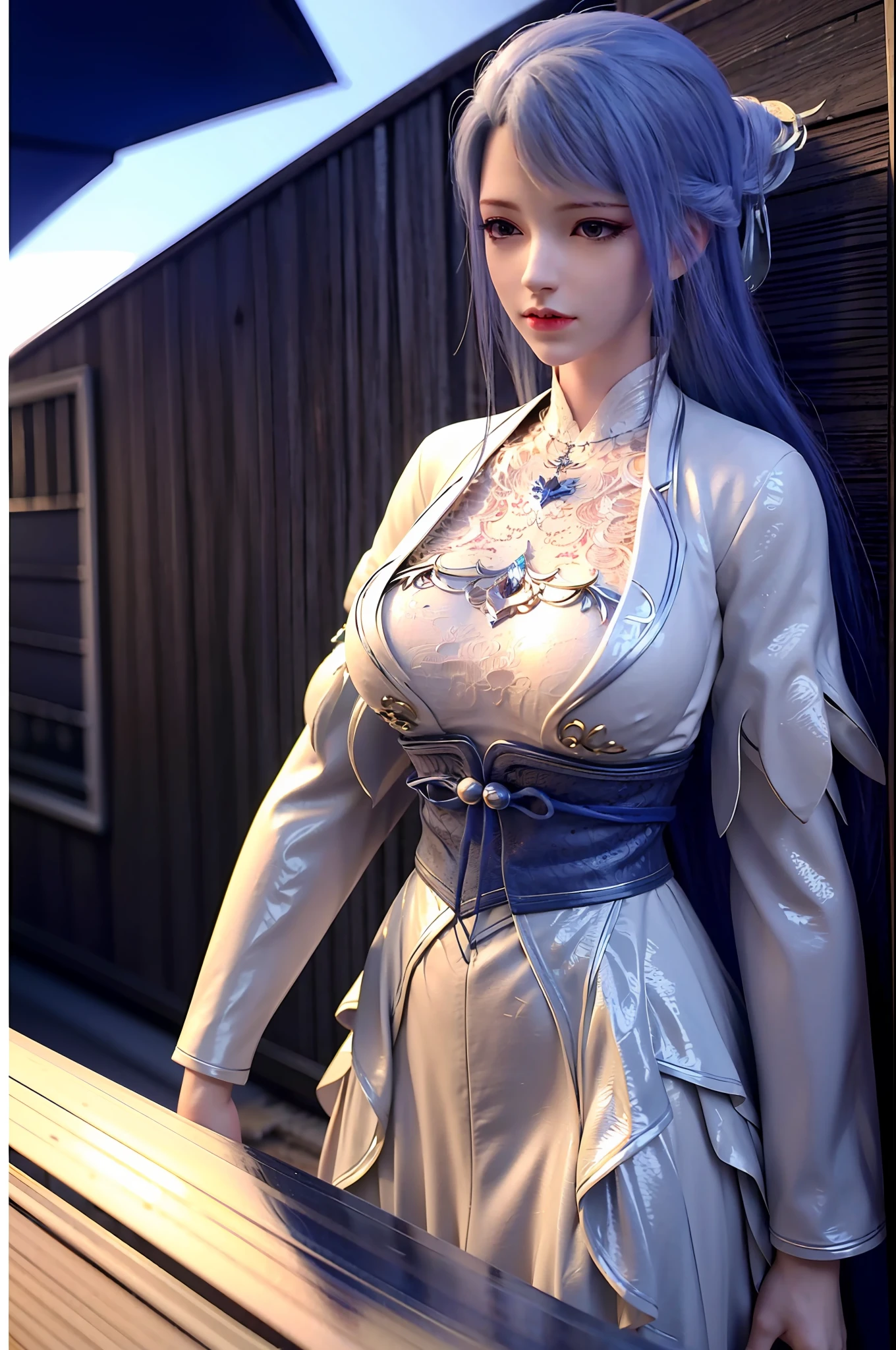 qiuyuehua,Wide-sleeved fairy dress,hanfu,photo,full,highres, absurdres, game cg, 3d, official wallpaper, incredibly absurdres, video game cover, huge filesize, wallpaper, best quality, masterpiece