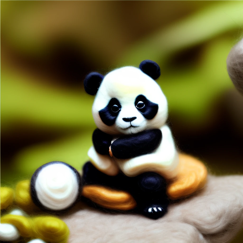 Beautiful and gentle mini wool style、pandas、Perfect lighting、