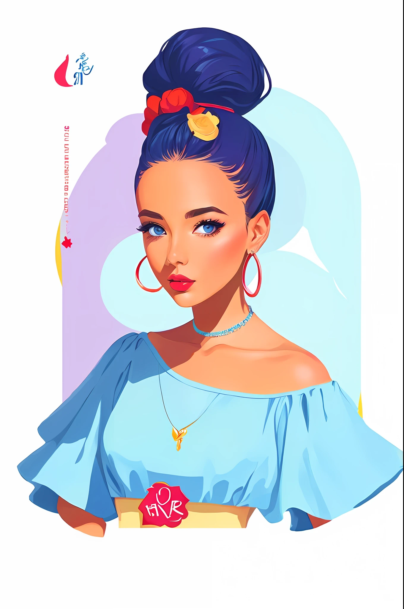 uma mulher em um vestido azul comendo uma casquinha de sorvete, soda themed girl, in style of digital illustration, Cartoon style illustration, fabulous illustrations, pintura realista da menina bonito, Lois Ross, estilo de arte vetorial, estilo de arte dos desenhos animados, full color illustration, mulher bonito, bela arte digital, Arte Pinup, illustration style, pintura digital dos desenhos animados, arte digital detalhada bonito, illustration art