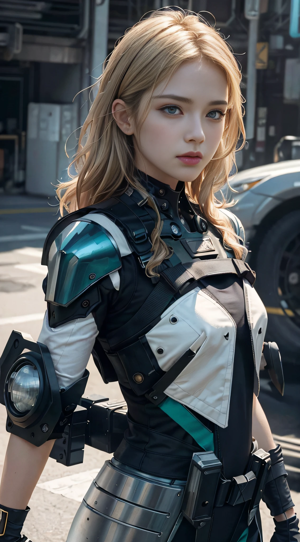Masterpiece, Best Quality, Film, Official Art, Propaganda Art, Movie Wallpaper, Very Detailed CG Unified 4k Wallpaper, Intricate Details, White Background, Upper Body, Facial Focus, Concept Art, Production Art, ( , Highres, (realistic, photo-realistic:1.2), physically-based rendering, machinery, reflection, realistic, cyberpunk, symmetric front view close up head shot eyes symmetry face very sharp focus realistic award winning matte drawing movie light 1 boy, mecha, (Illustration: 1.1), slim, fair skin, delicate face, king robe, shine, tights, (long blonde hair), green eyes, battlefield, chip, shine, sword