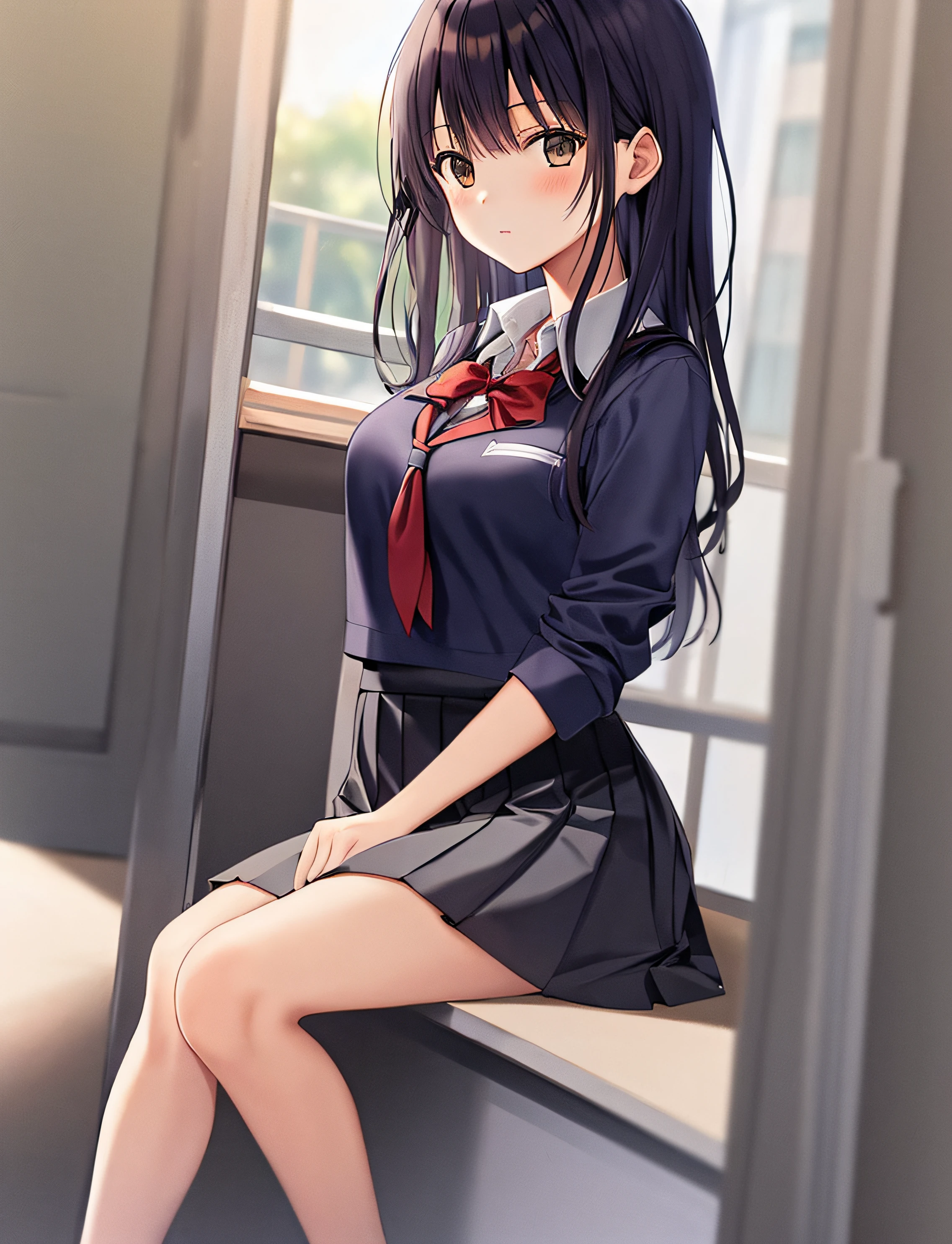 masterpiece, 1girl, Mahiru Shiina, school uniform