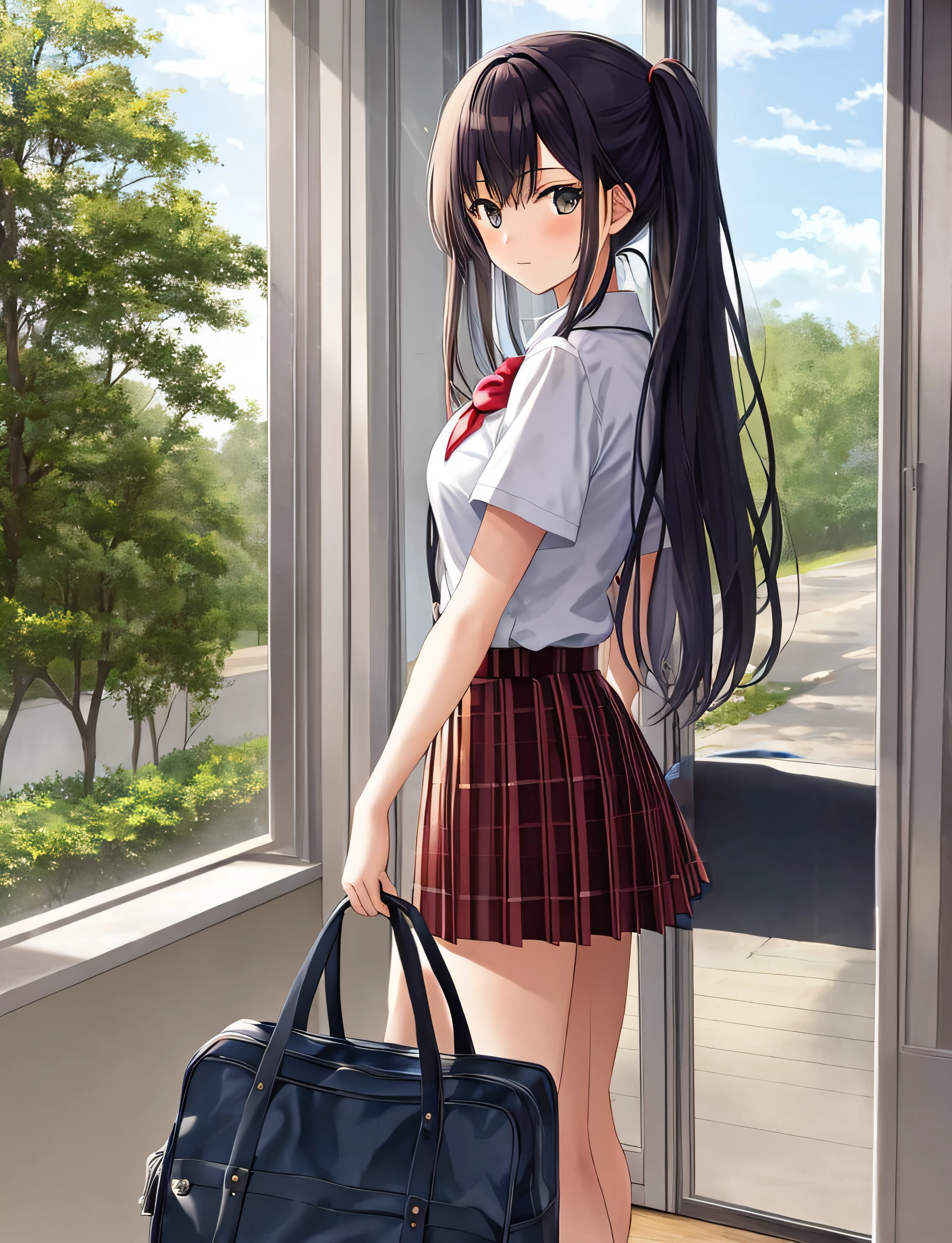 masterpiece, 1girl, Mahiru Shiina, school uniform