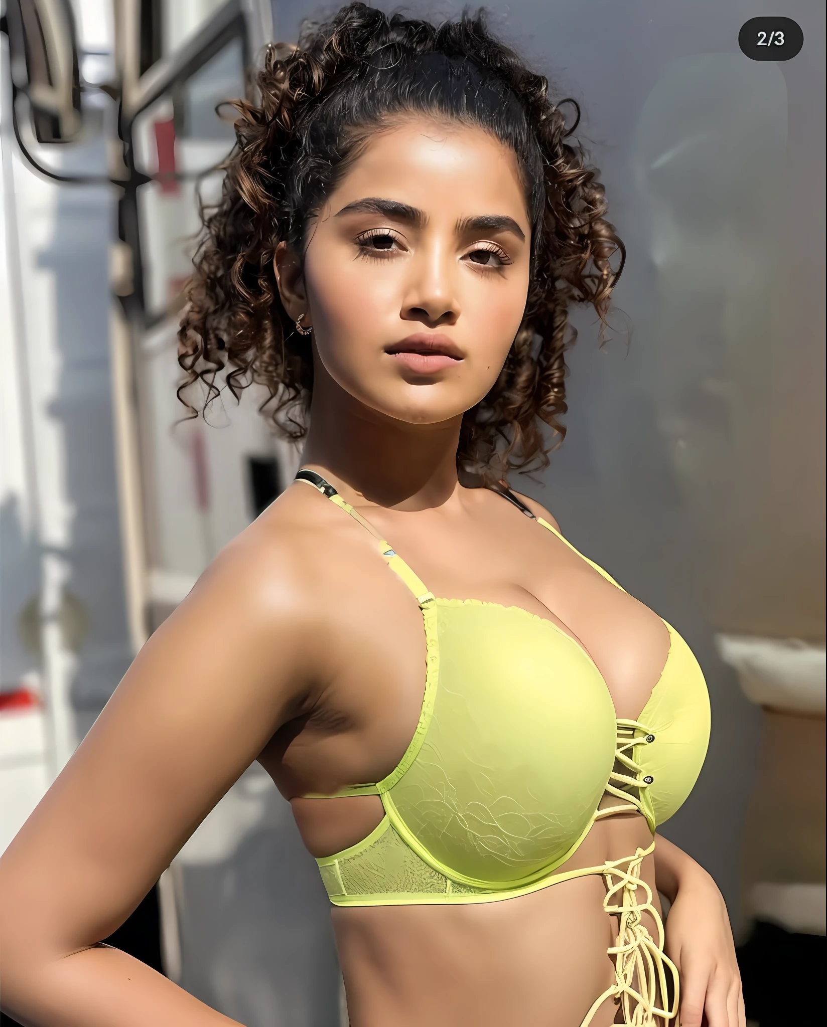 Bondage, black bra, bigger boobs