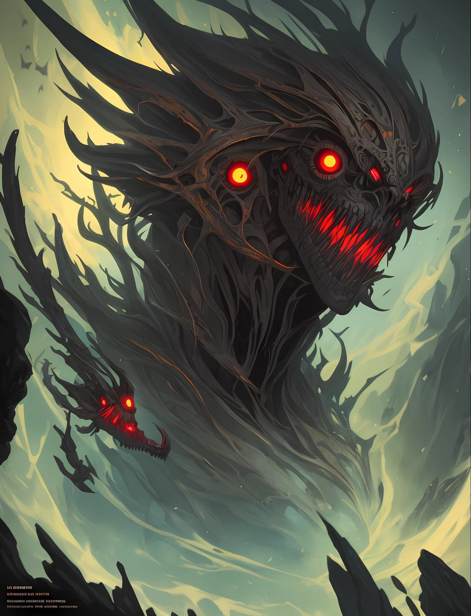 Horrifying dark art, portrait full body painting of a (son of the void), ultra realistic, concept art, intricate details, eerie, highly detailed, photorealistic, octane render, 8 k, unreal engine. art by artgerm and greg rutkowski and alphonse mucha, filipe pagliuso and justin gerard, fantasy, highly detailed, realistic, intricate, glowing eyes, the void, terrifying darkness, absolute nothingness, by keith thompson and neil blevins, digital horror artwork, 8k zombie halloween theme