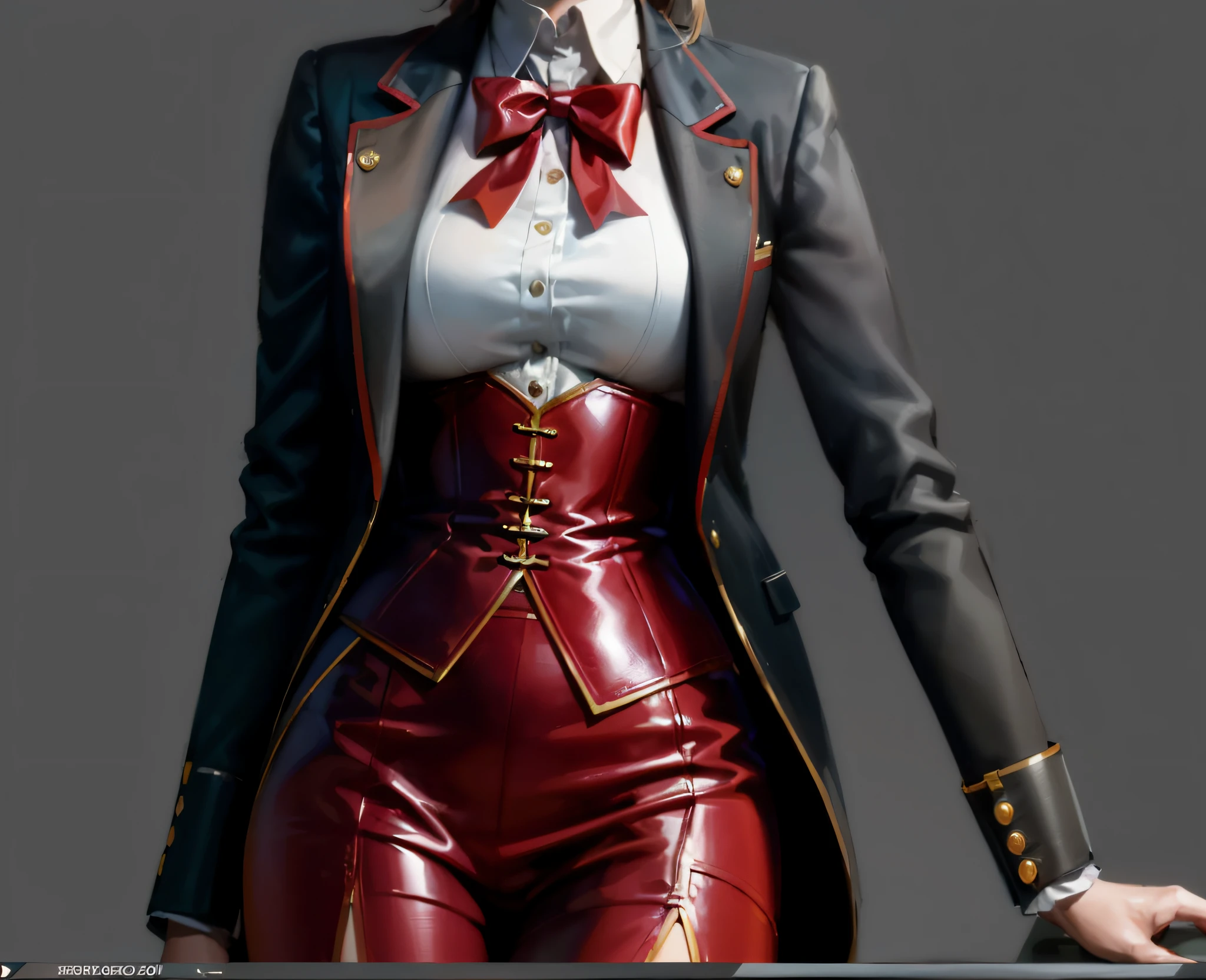 a close up of a woman in a red and black outfit, very detailed and rich clothing, richness of detail,great clarity, highly detailed character, well - detailed outfit, high texture detail), high detail iconic character, hight detail, in clothes! Highly detailed, full body detailing, Highly detailed body, from ncsoft, crimson attire, intricate suit, Detailed clothes